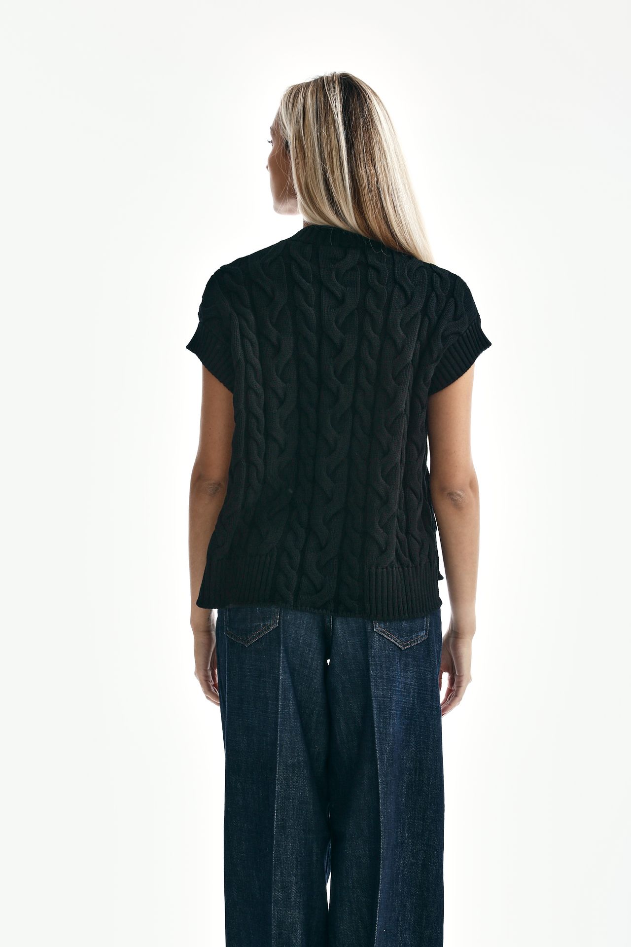 Gilet maglia ERIC in cotone nero