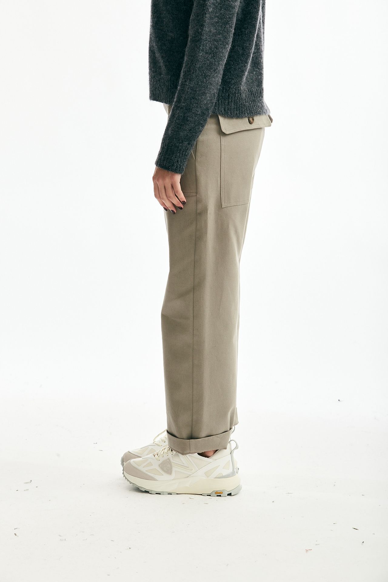 Pantalone in cotone beige