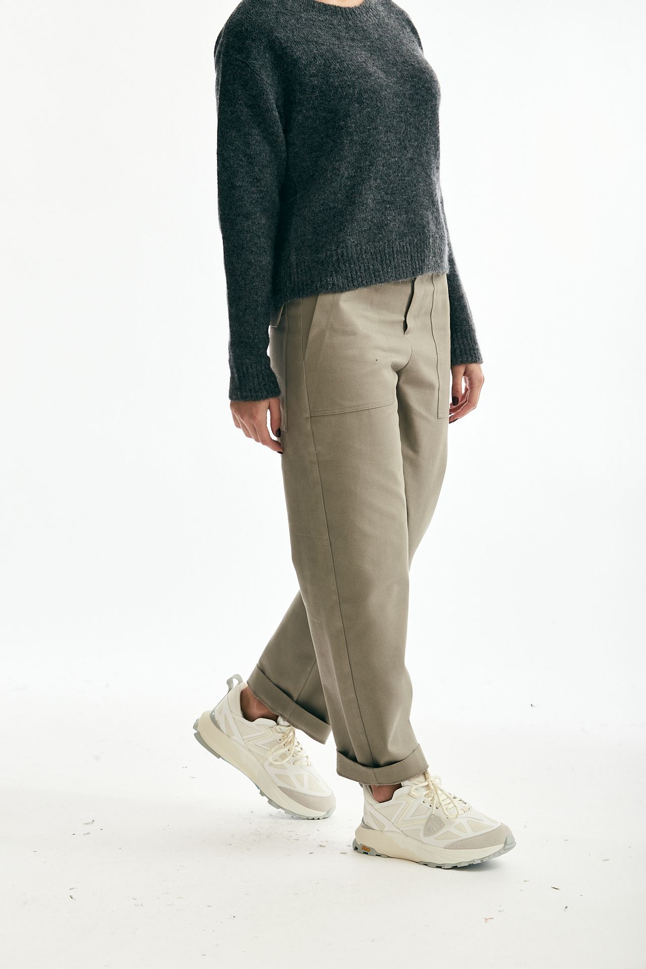 Pantalone in cotone beige