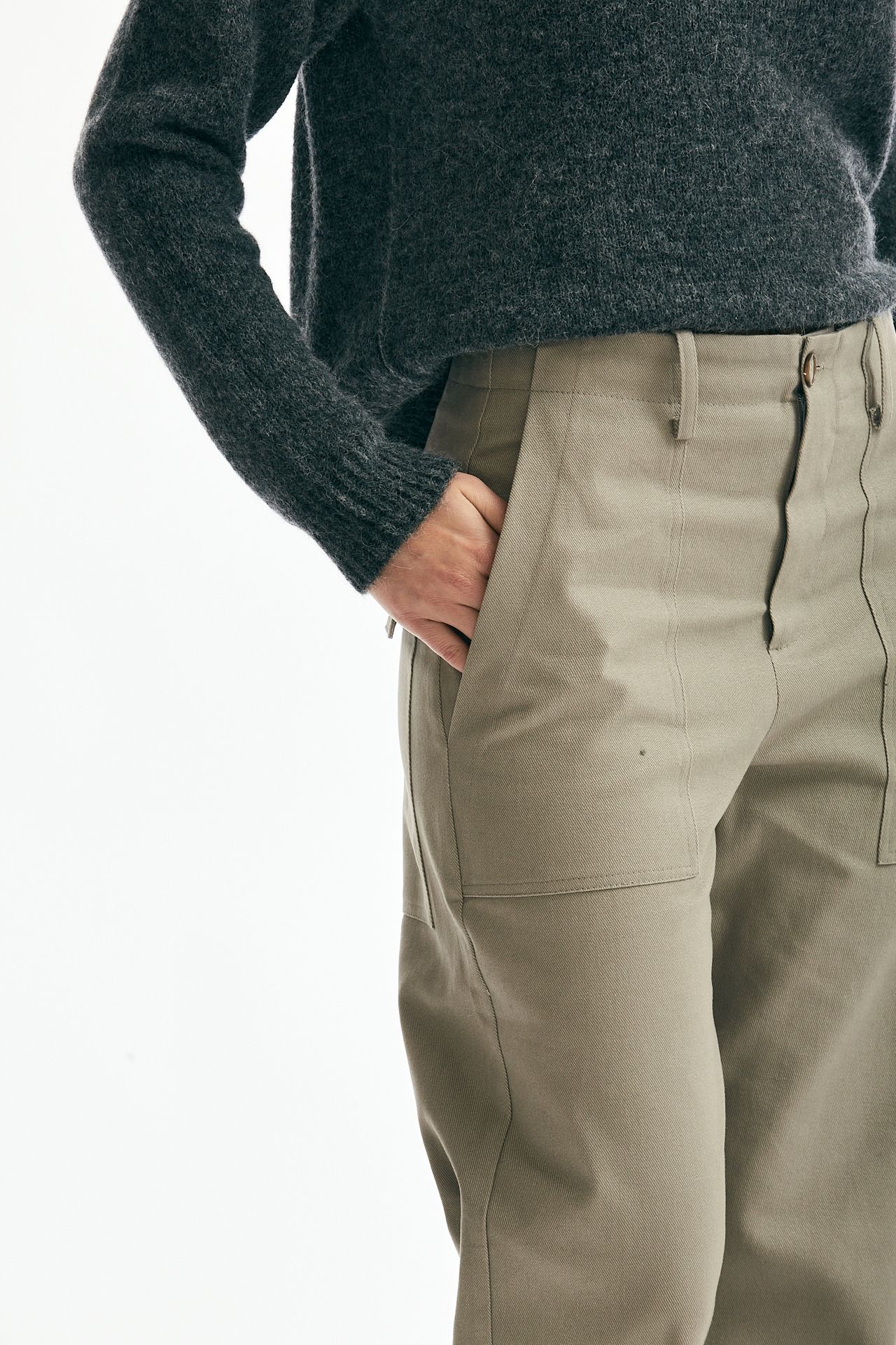 Pantalone in cotone beige