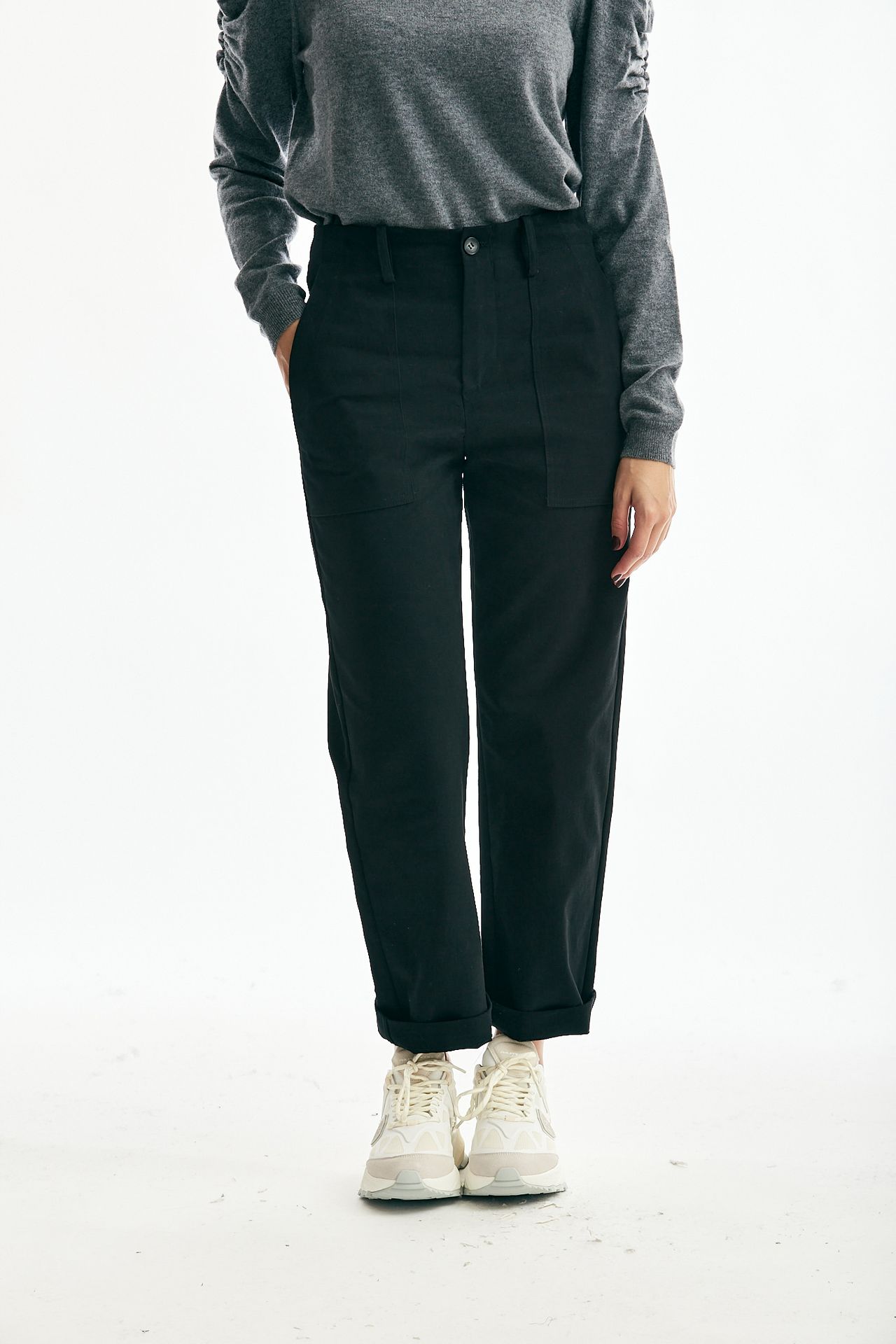 Pantalone in cotone nero