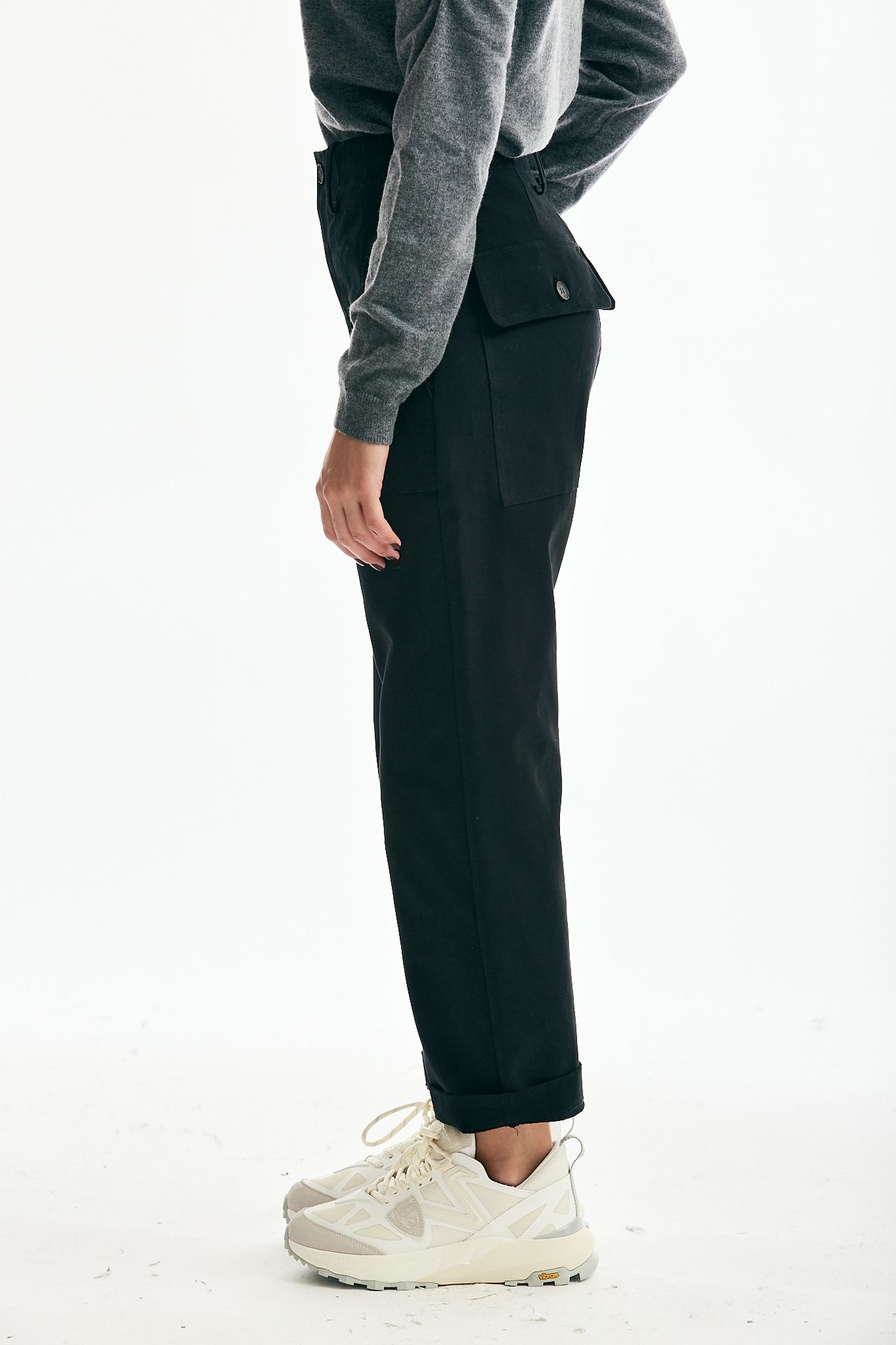 Pantalone in cotone nero