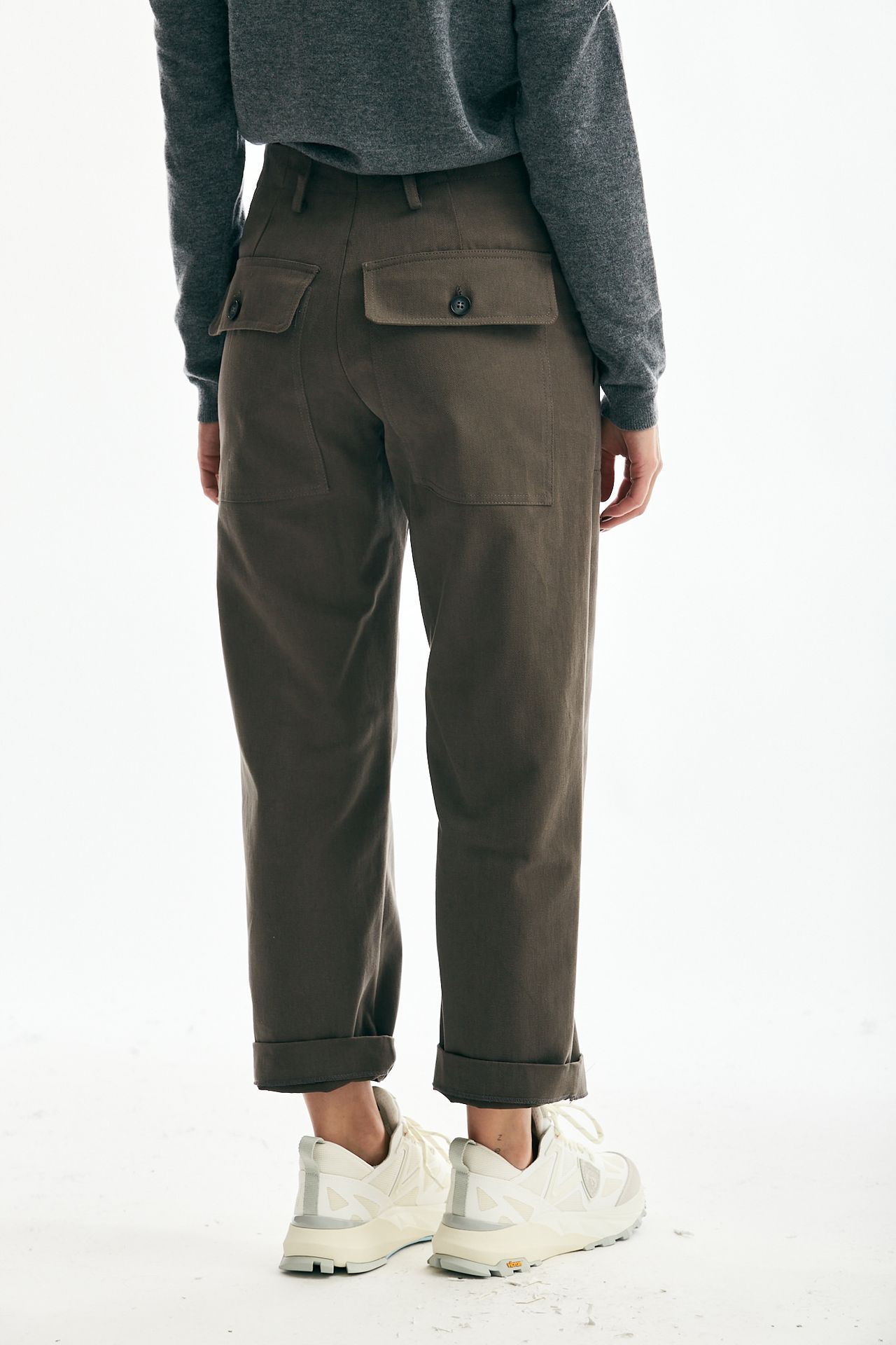 Pantalone in cotone fango