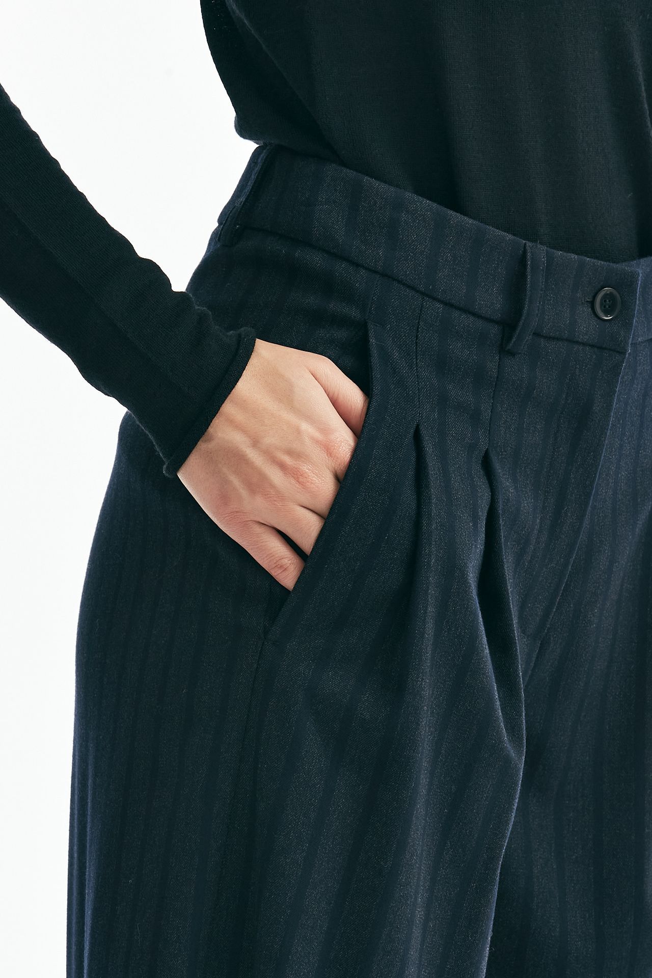 Pantalone ampio gessato