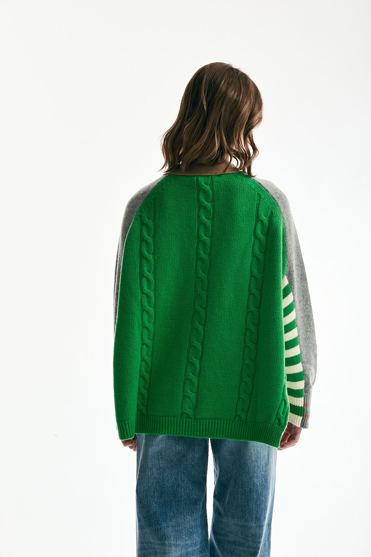 Cardigan over patchwork fantasia verde