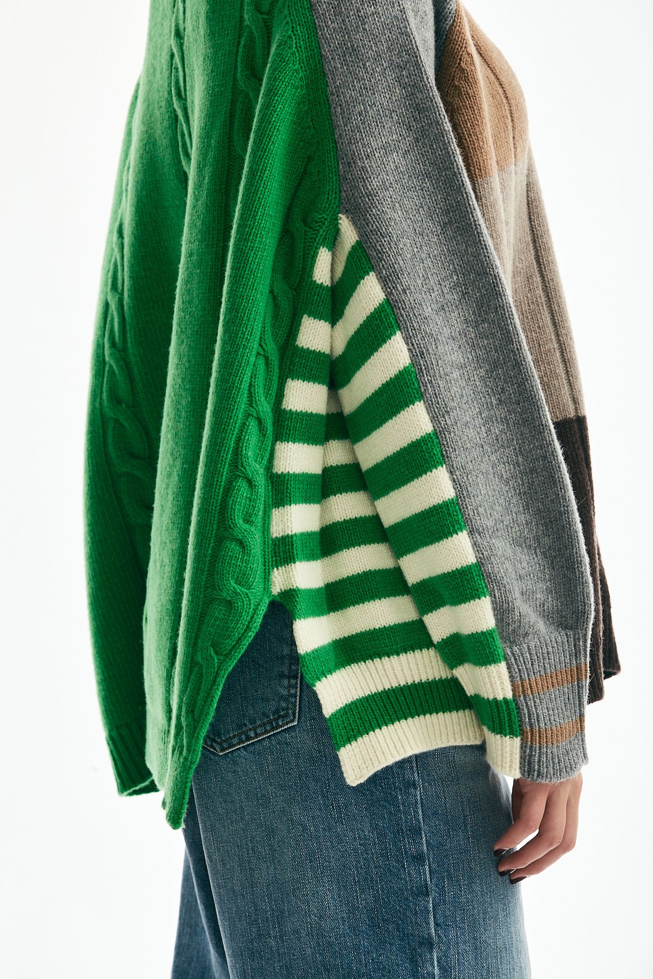 Cardigan over patchwork fantasia verde