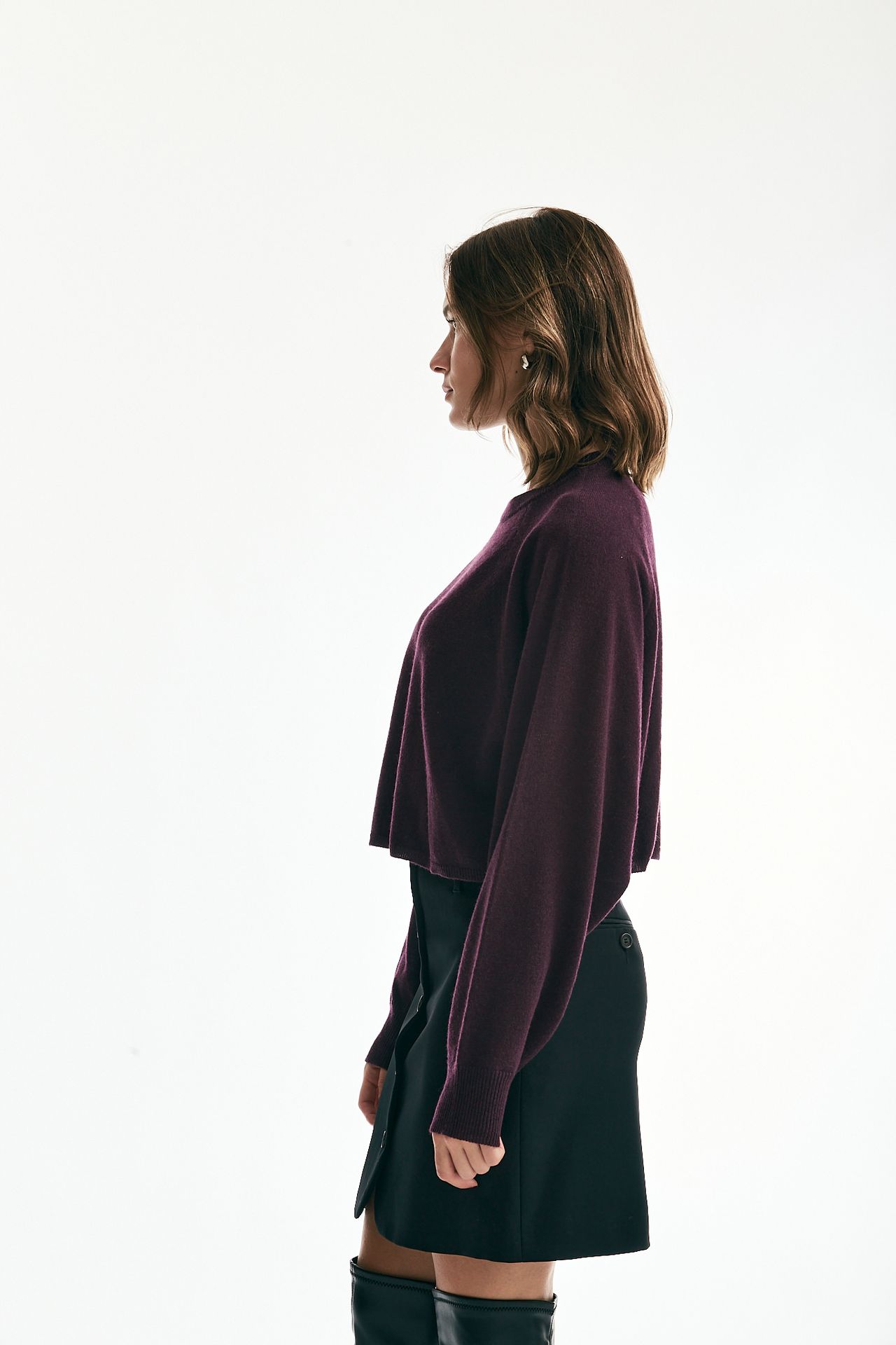 Maglia crop bordeaux