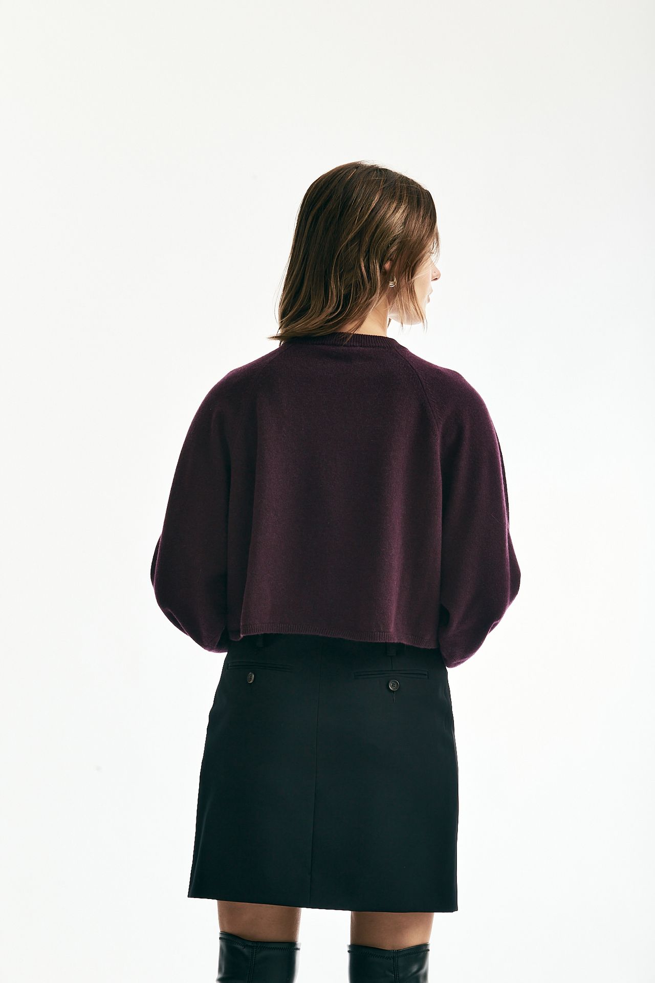 Maglia crop bordeaux