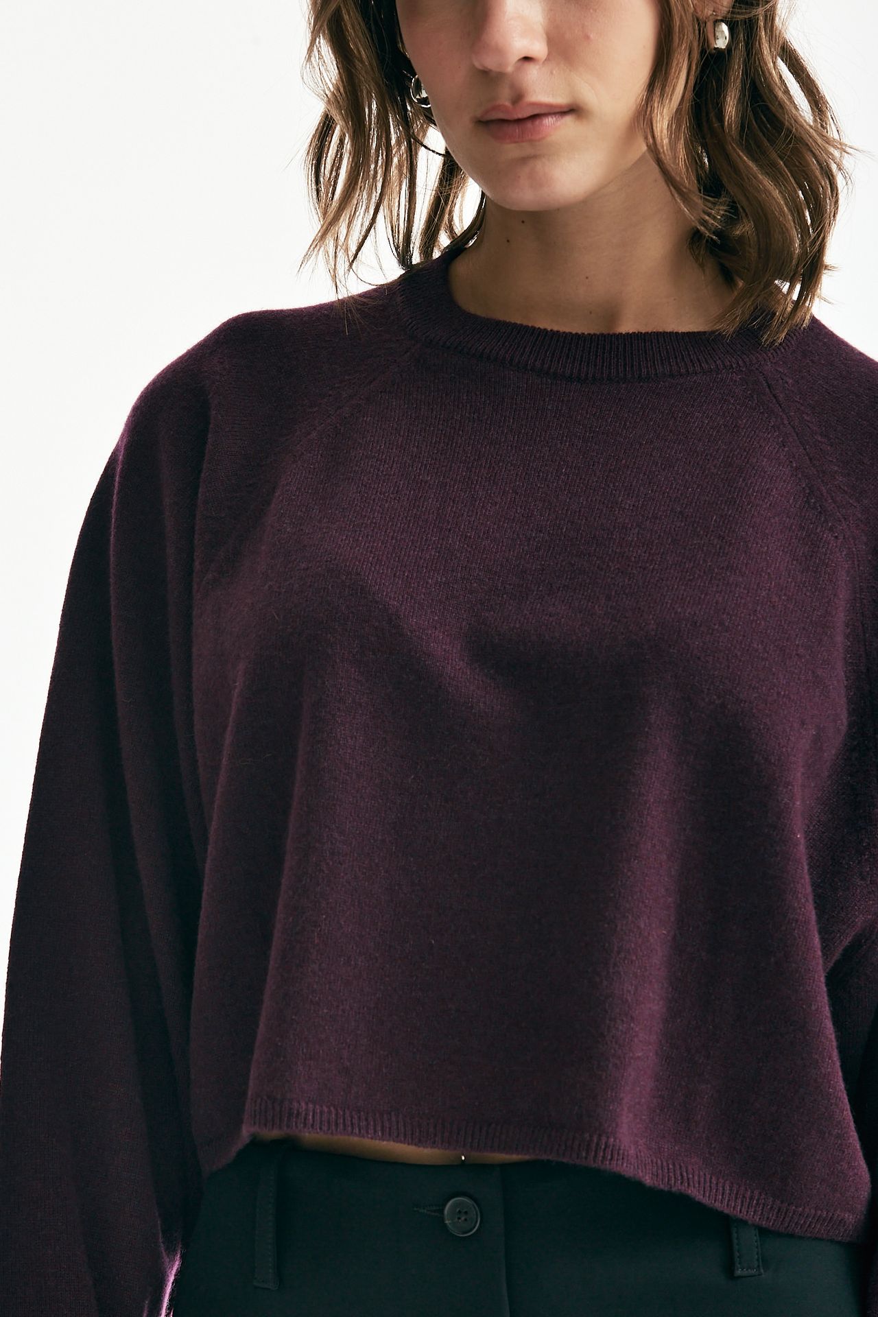 Maglia crop bordeaux