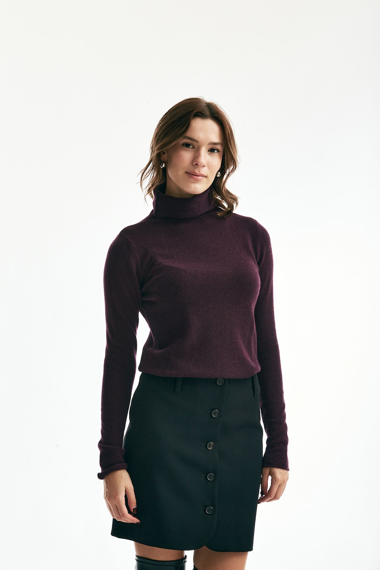 Maglia in cachemire bordeaux