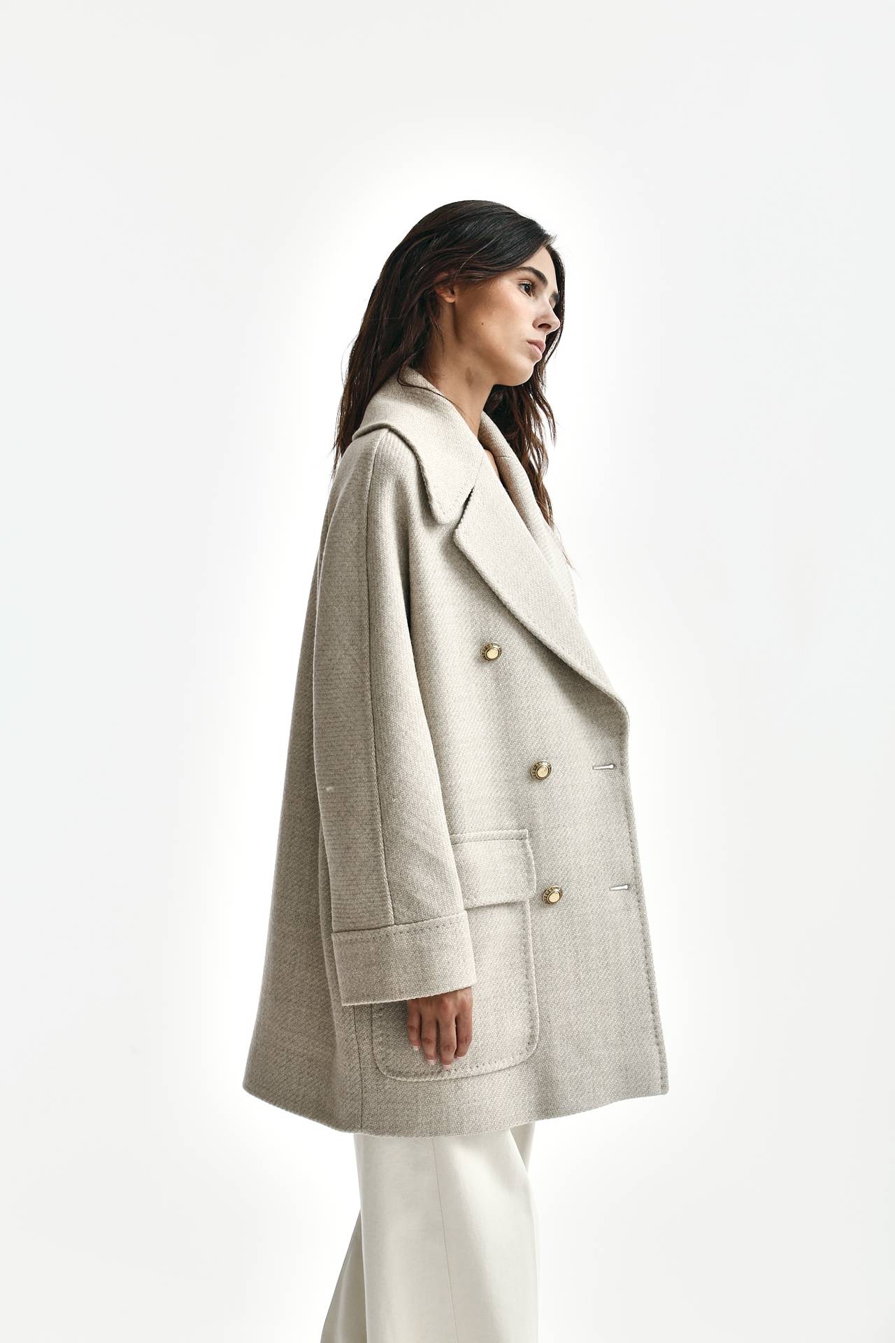 Cappotto LILIAN in lana panna