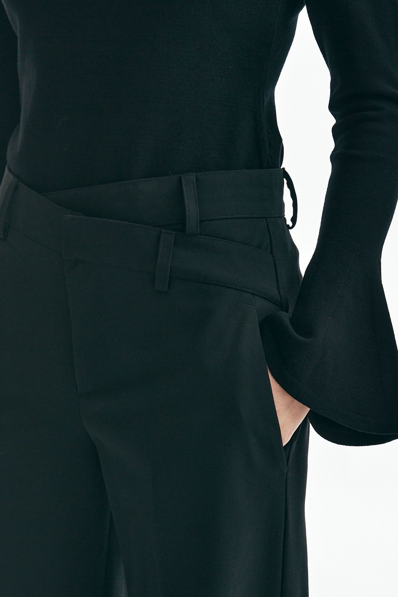 Pantalone con vita asimmetrica nero