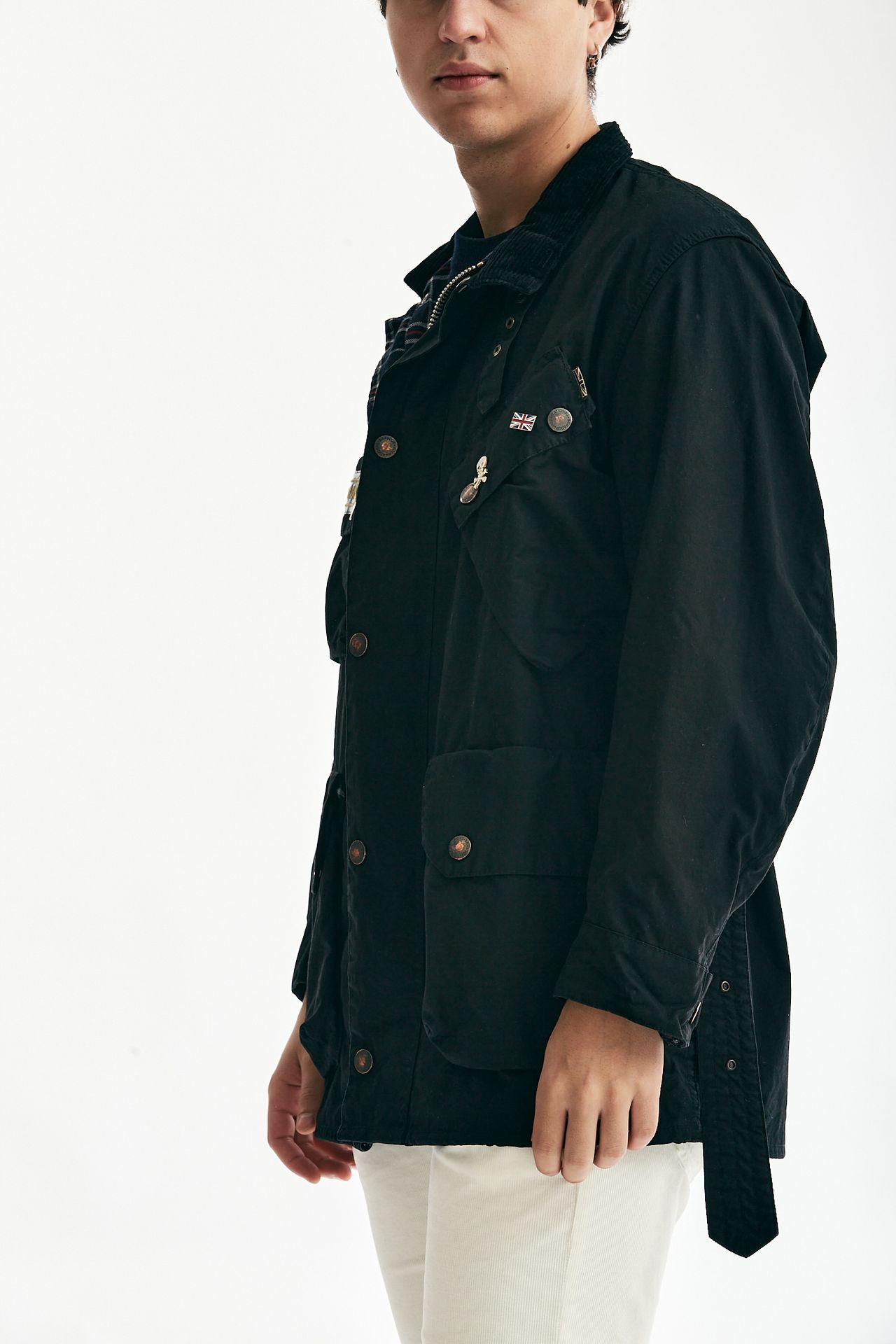 Field jacket BARBOUR INTERNATIONAL in cotone cerato nero