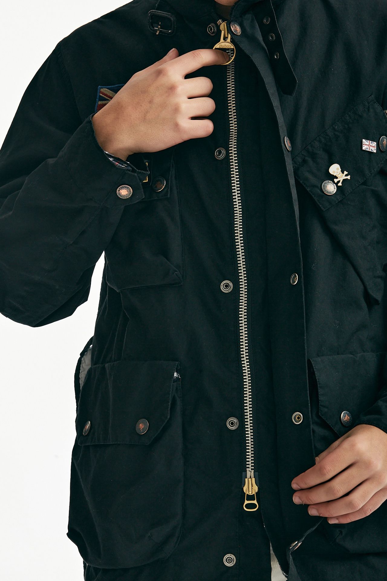 Field jacket BARBOUR INTERNATIONAL in cotone cerato nero