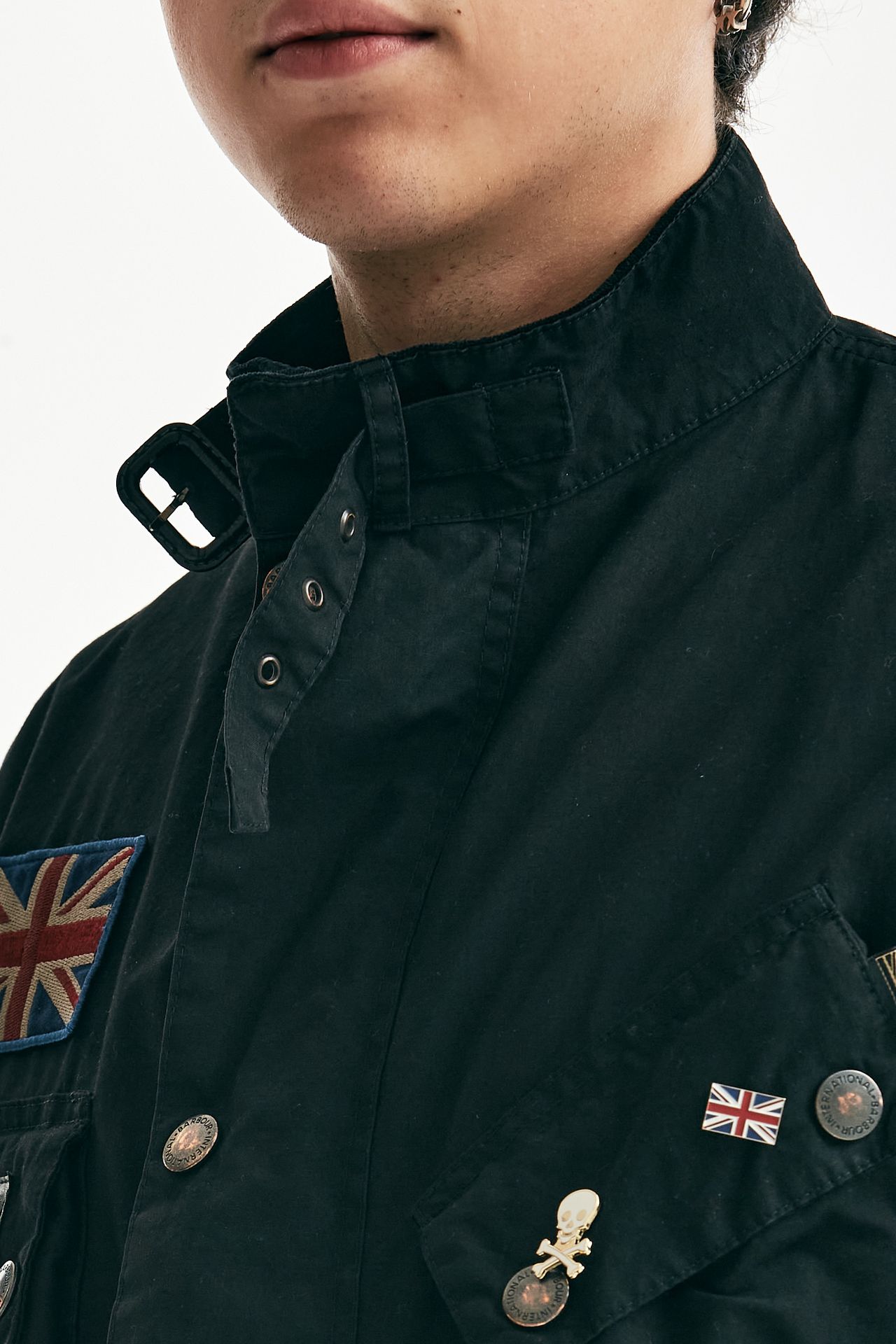 Field jacket BARBOUR INTERNATIONAL in cotone cerato nero