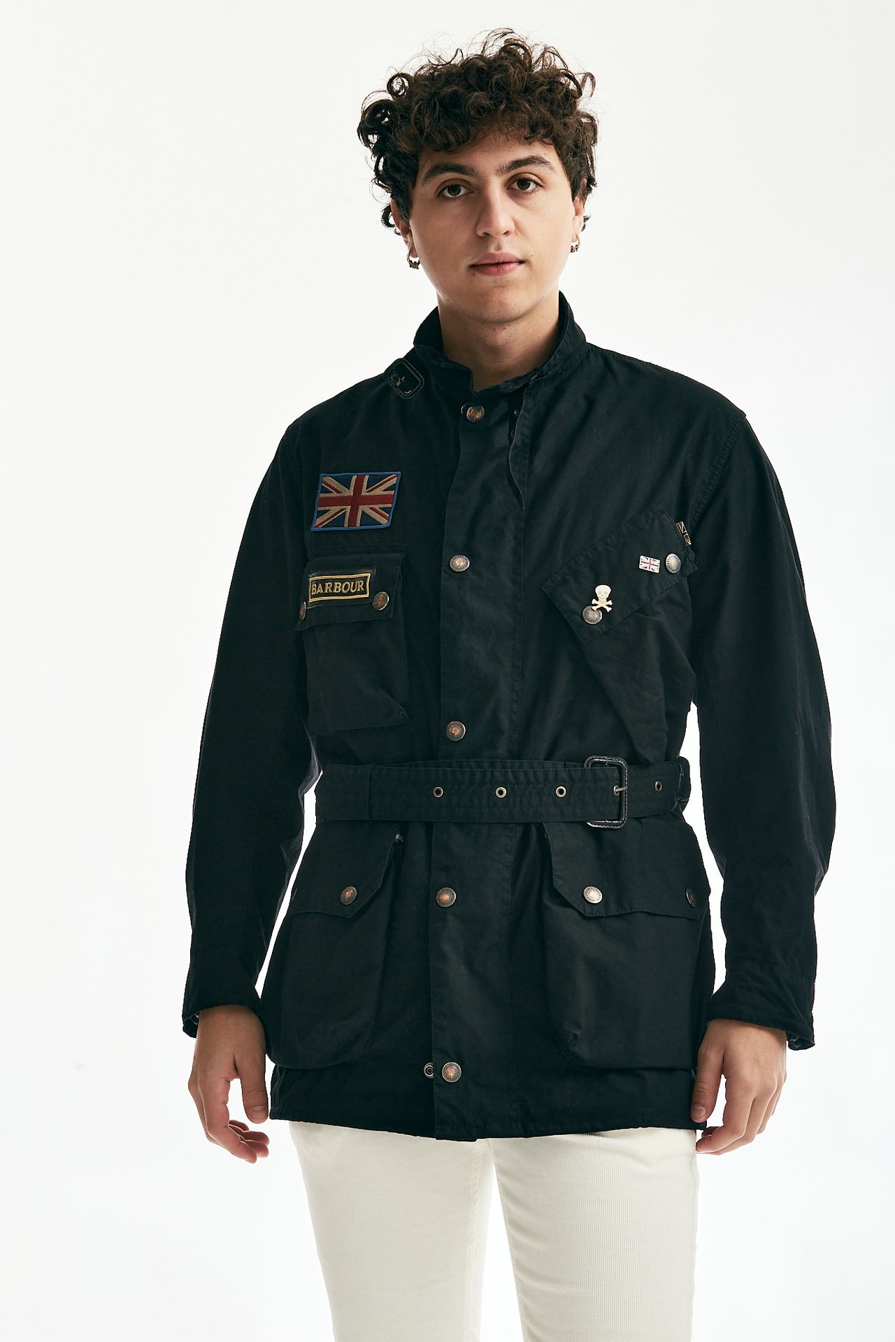 Field jacket BARBOUR INTERNATIONAL in cotone cerato nero