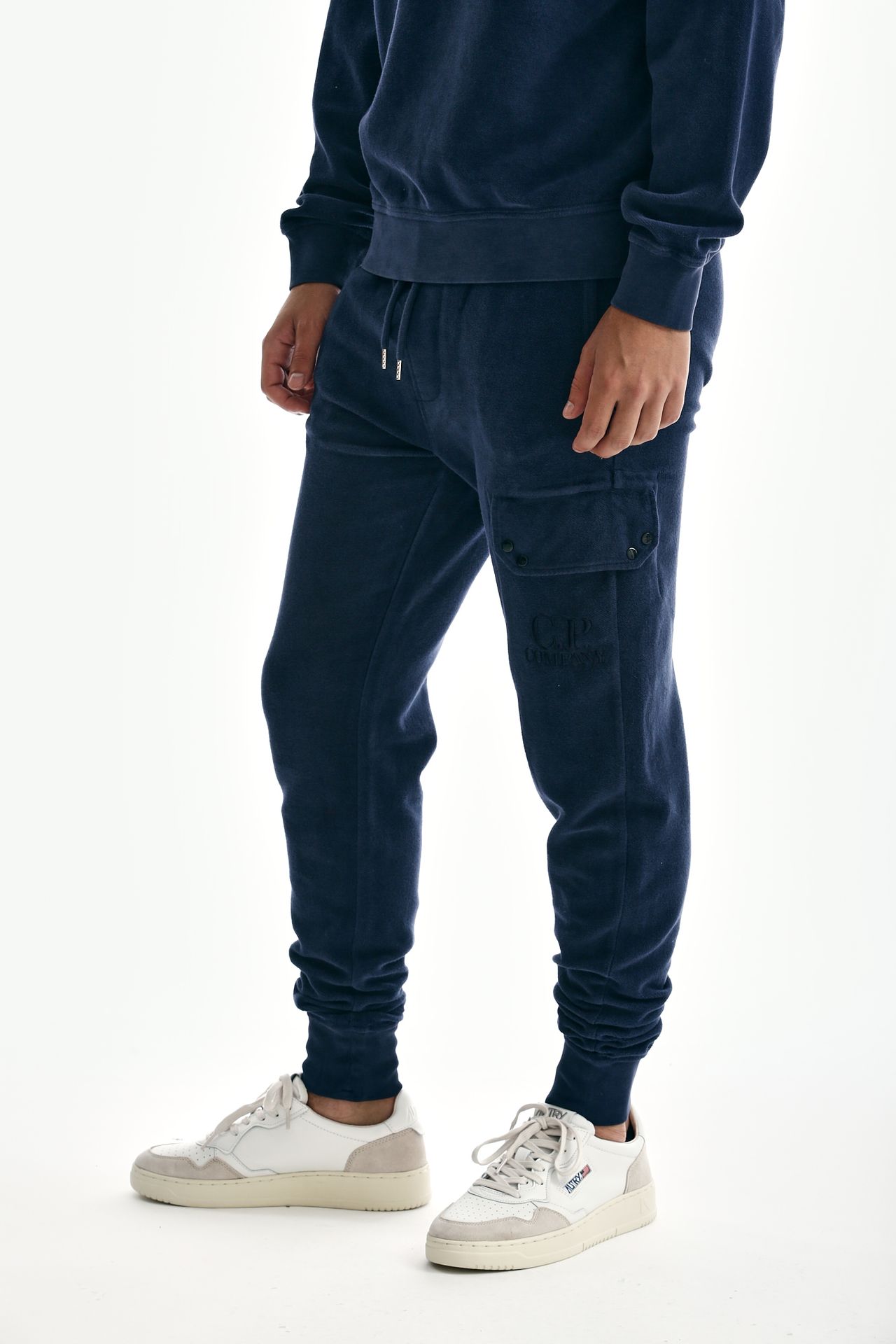 Pantalone jogging REVERSE BRUSHED & EMERIZED blu