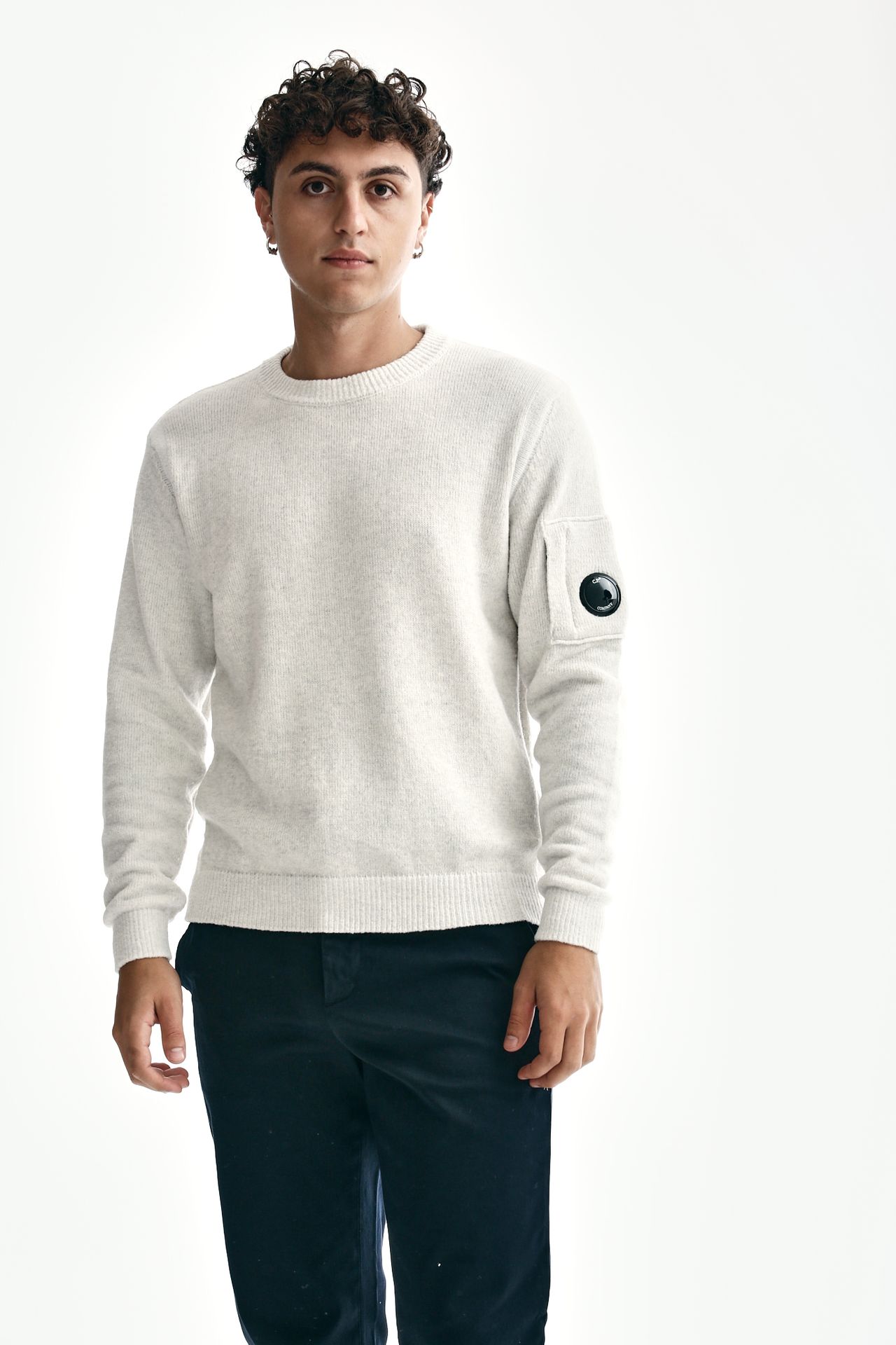 Maglia girocollo FLEECE KNIT ghiaccio