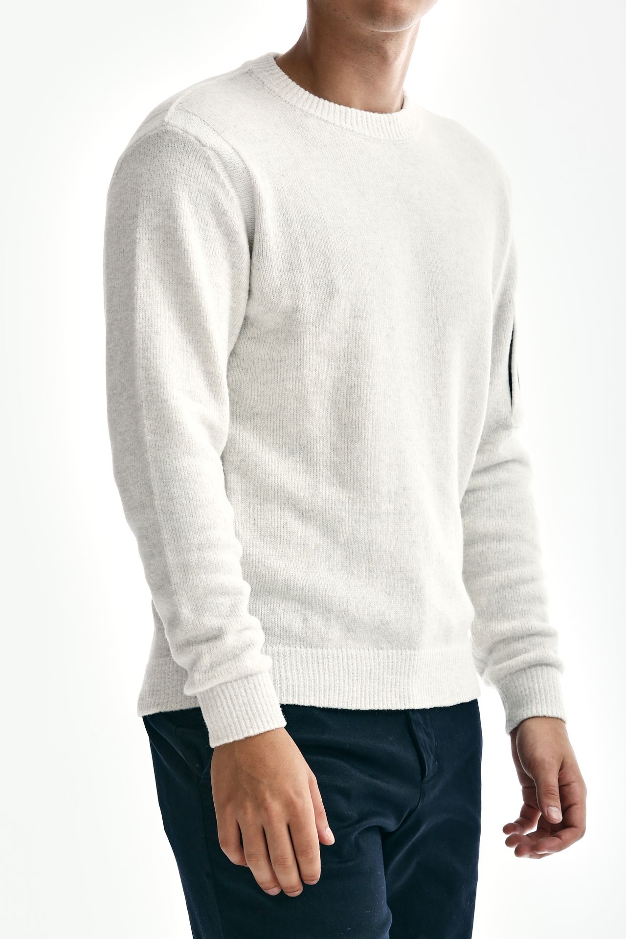 Maglia girocollo FLEECE KNIT ghiaccio