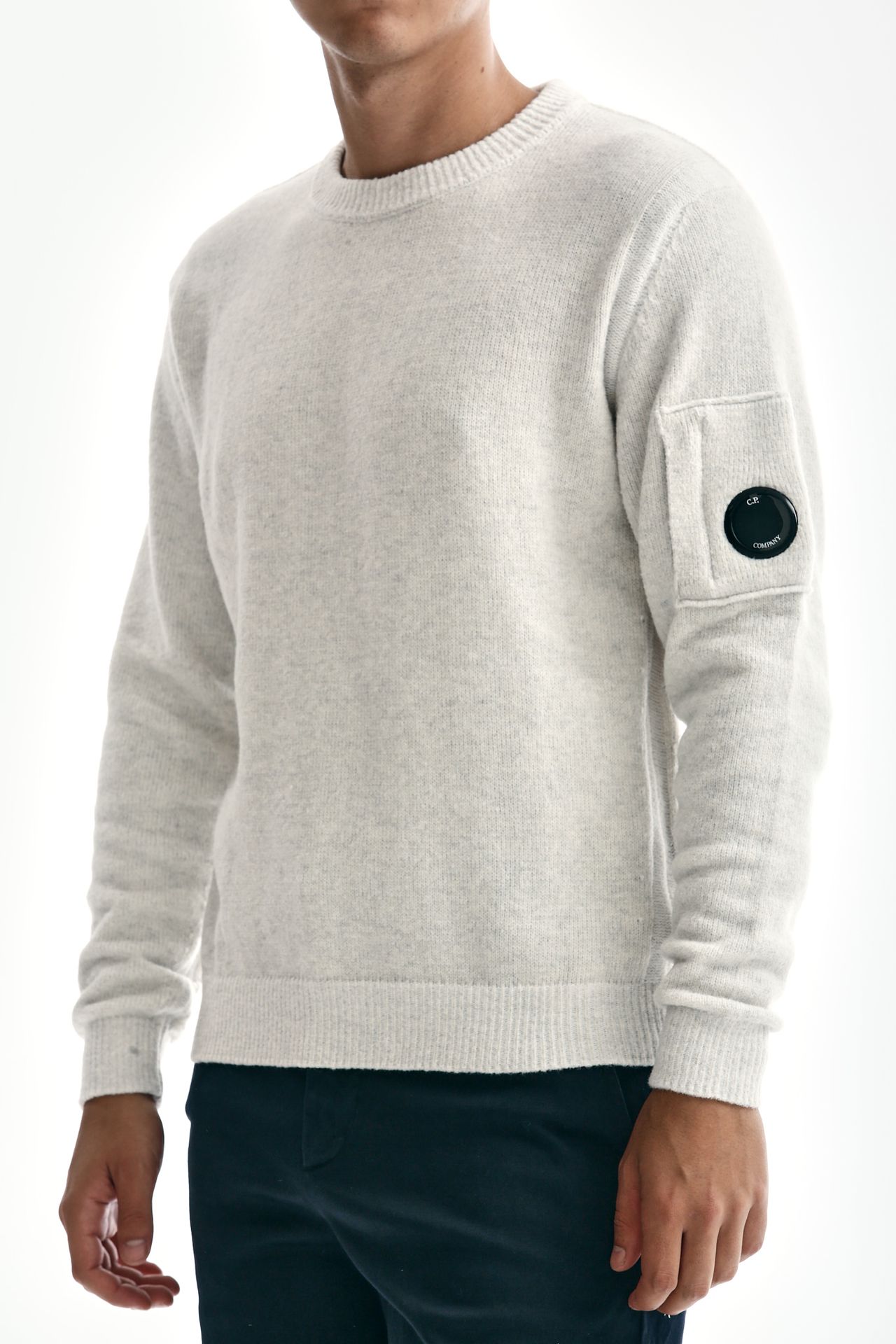 Maglia girocollo FLEECE KNIT ghiaccio