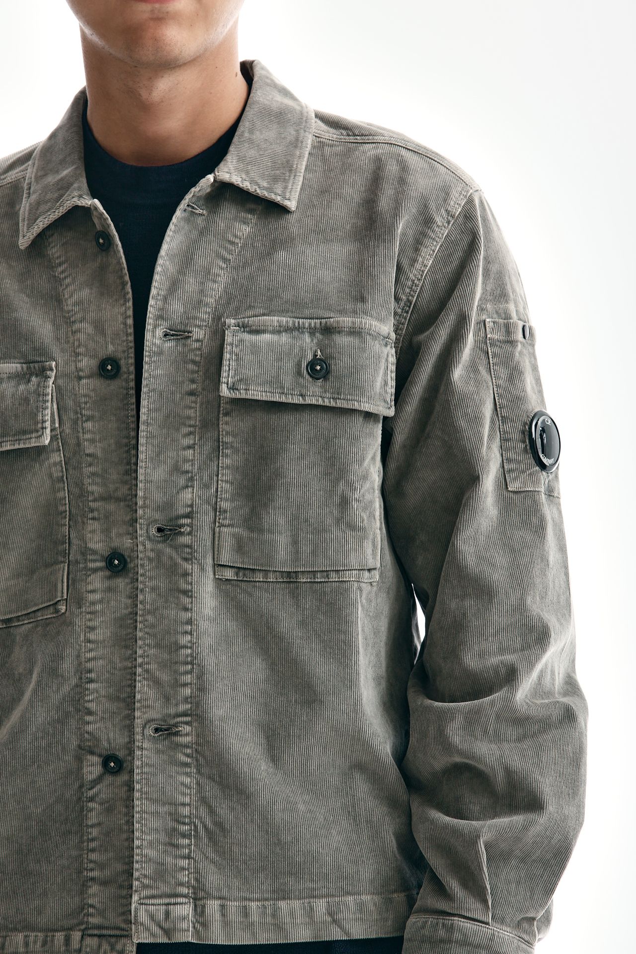 Overshirt CORDUROY BUTTONED UTILITY ghiaccio