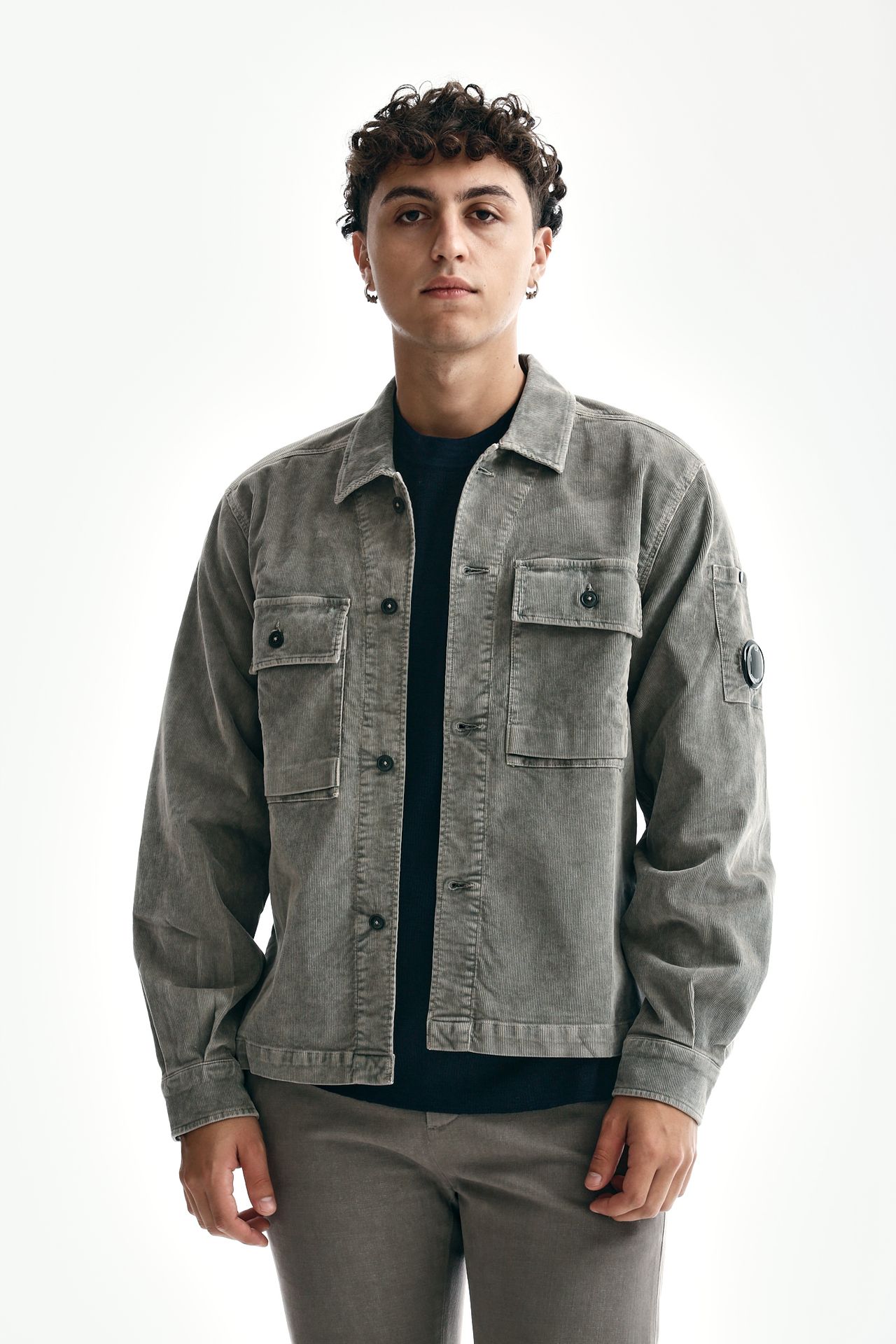 Overshirt CORDUROY BUTTONED UTILITY ghiaccio