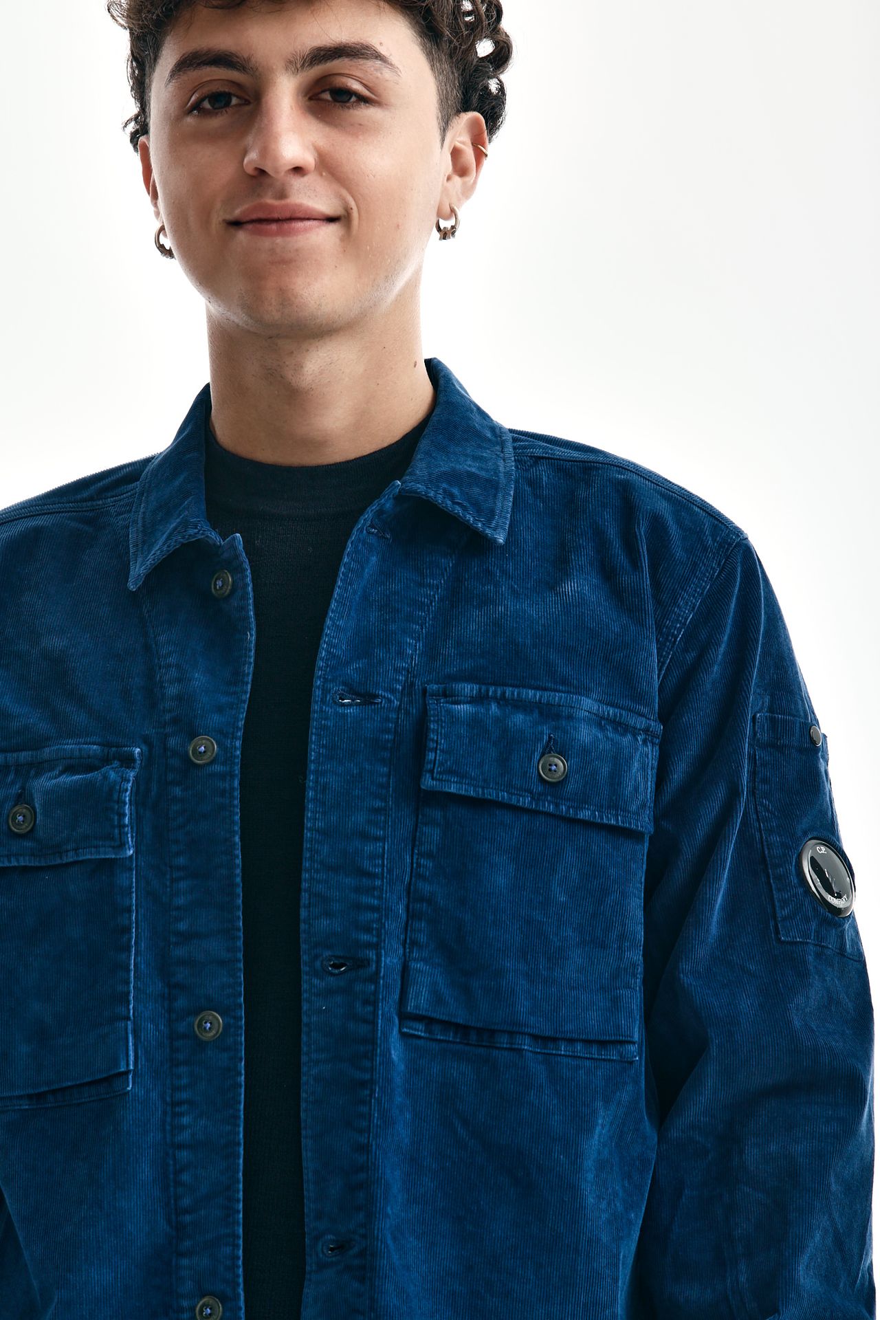 Overshirt CORDUROY BUTTONED UTILITY blu