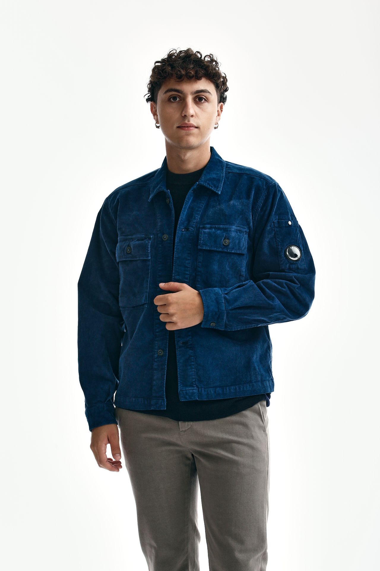 Overshirt CORDUROY BUTTONED UTILITY blu