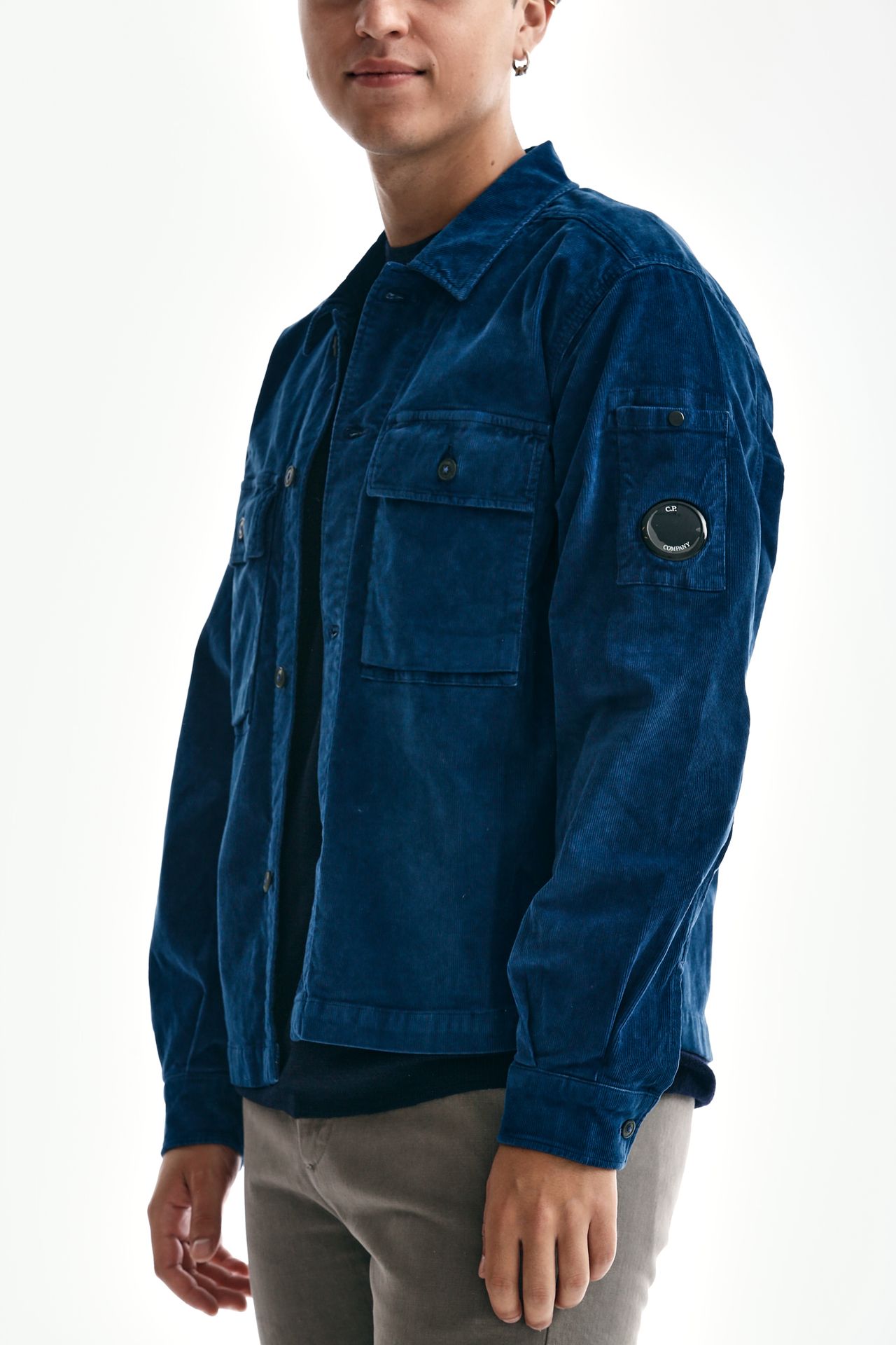 Overshirt CORDUROY BUTTONED UTILITY blu