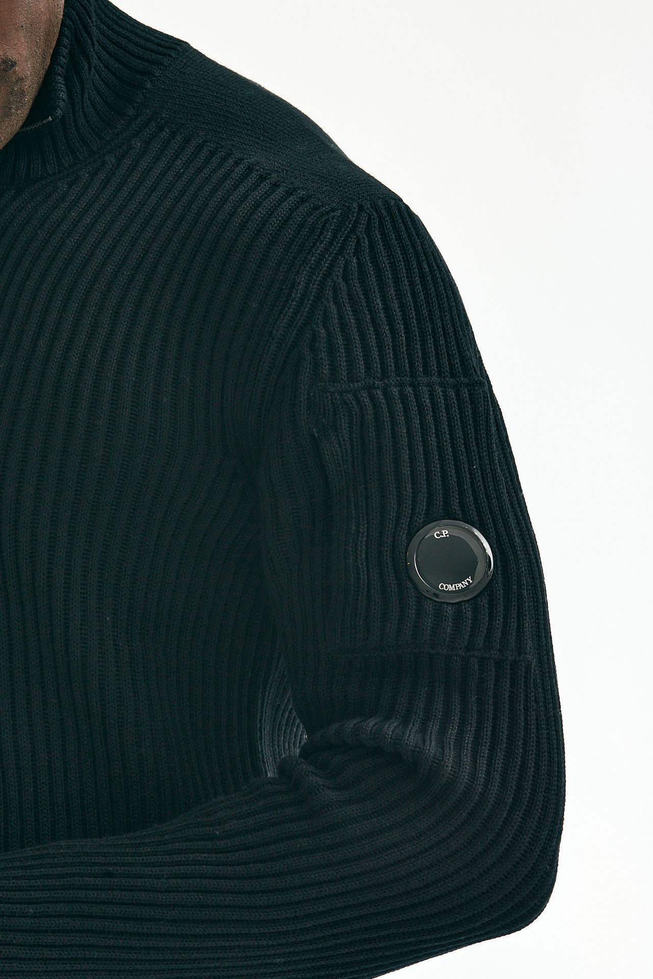 Maglia RE-WOOL HALF ZIP KNIT nero