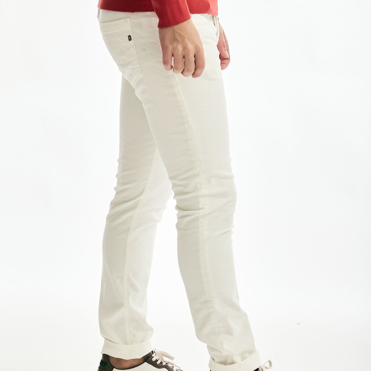 Jeans GEORGE in velluto bianco