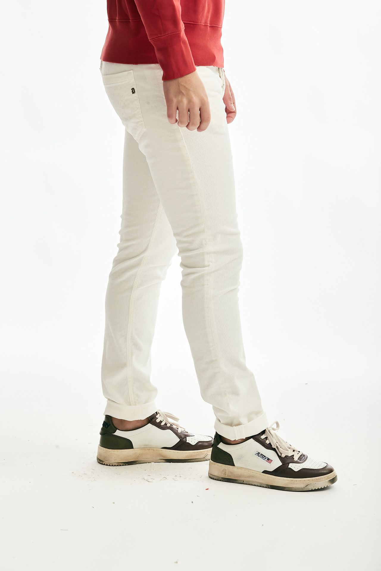 Jeans GEORGE in velluto bianco