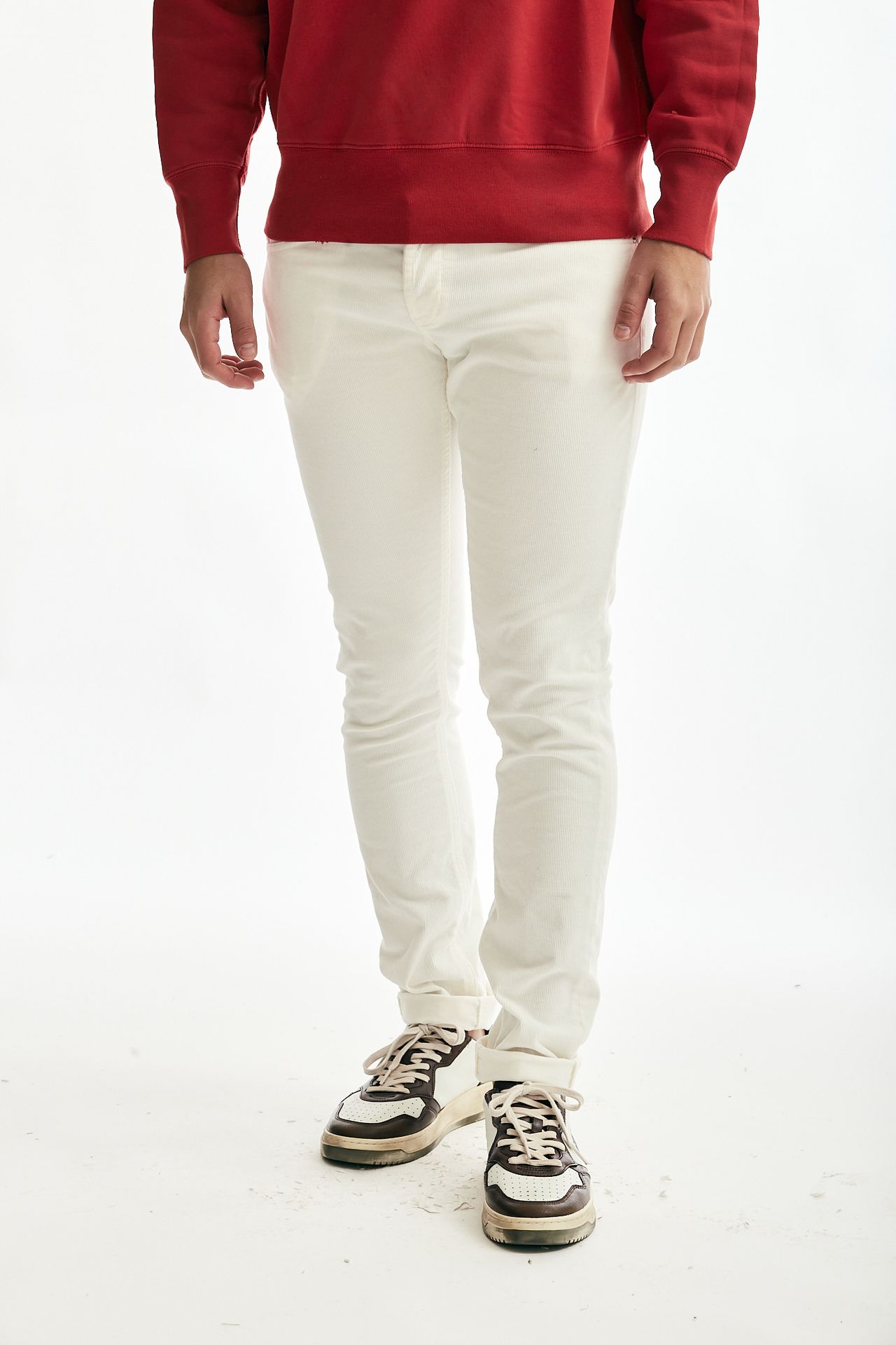 Jeans GEORGE in velluto bianco