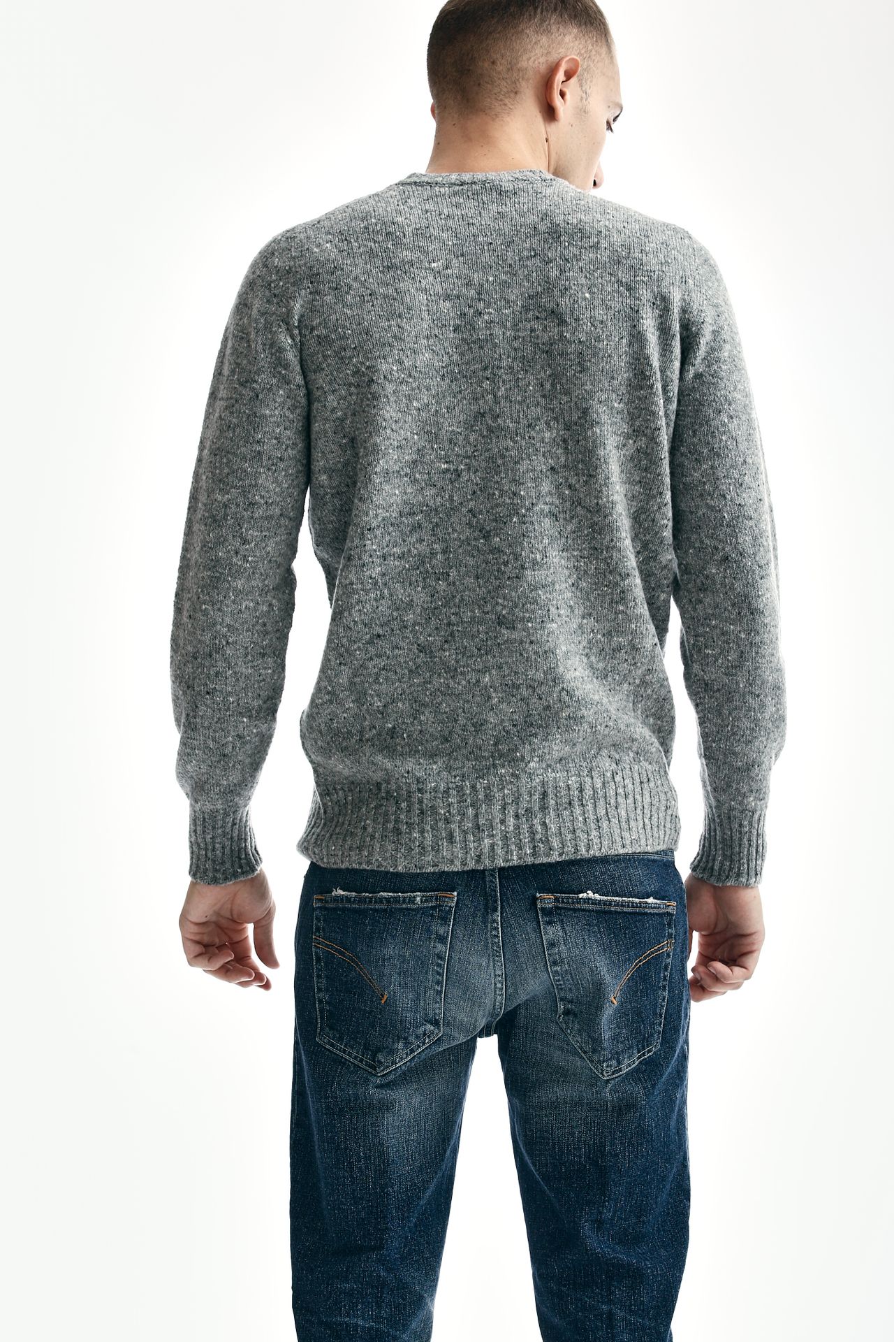 Maglia misto cashmere grigio chiaro