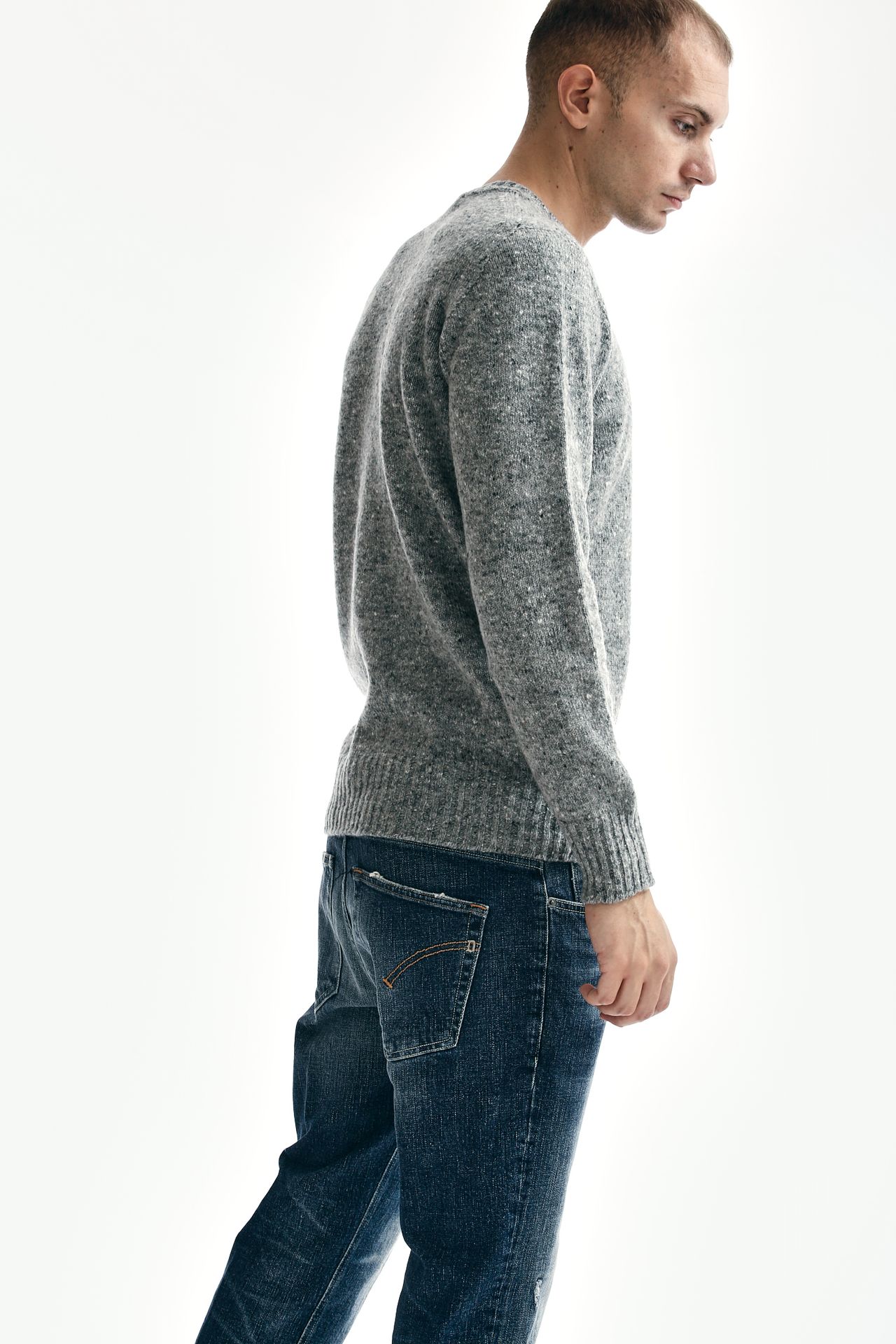 Maglia misto cashmere grigio chiaro