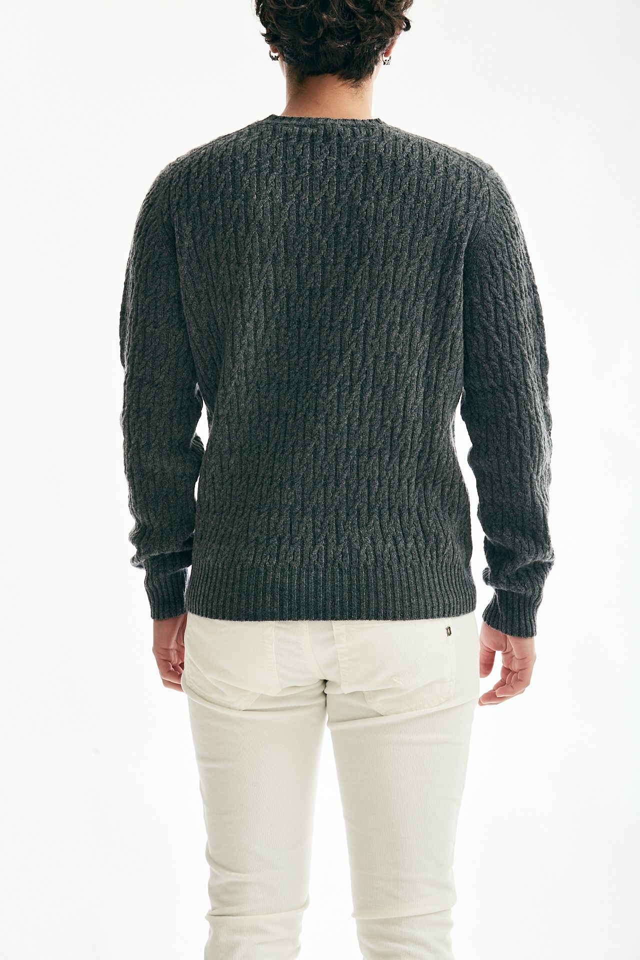 Maglia girocollo in lambswool grigio