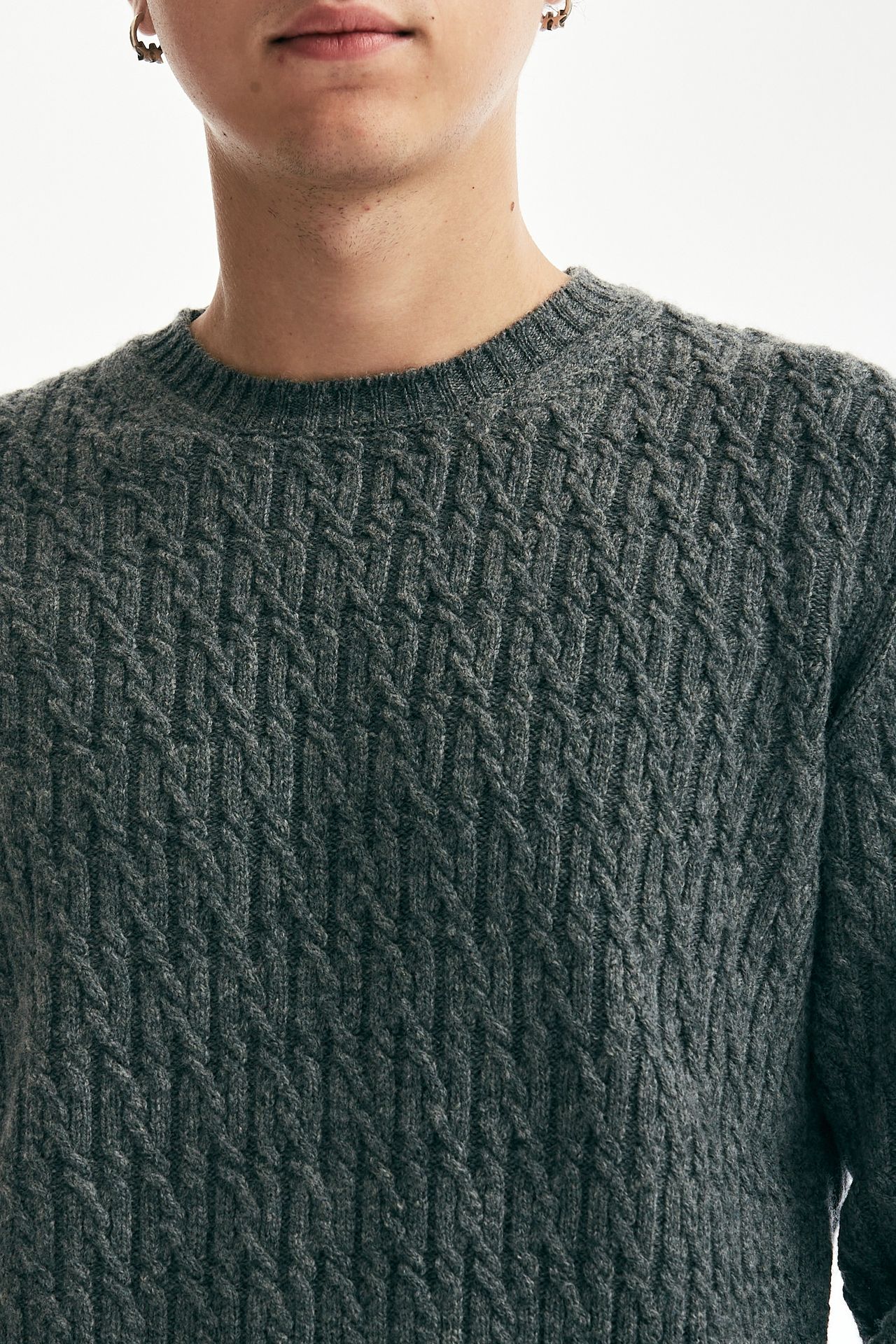 Maglia girocollo in lambswool grigio