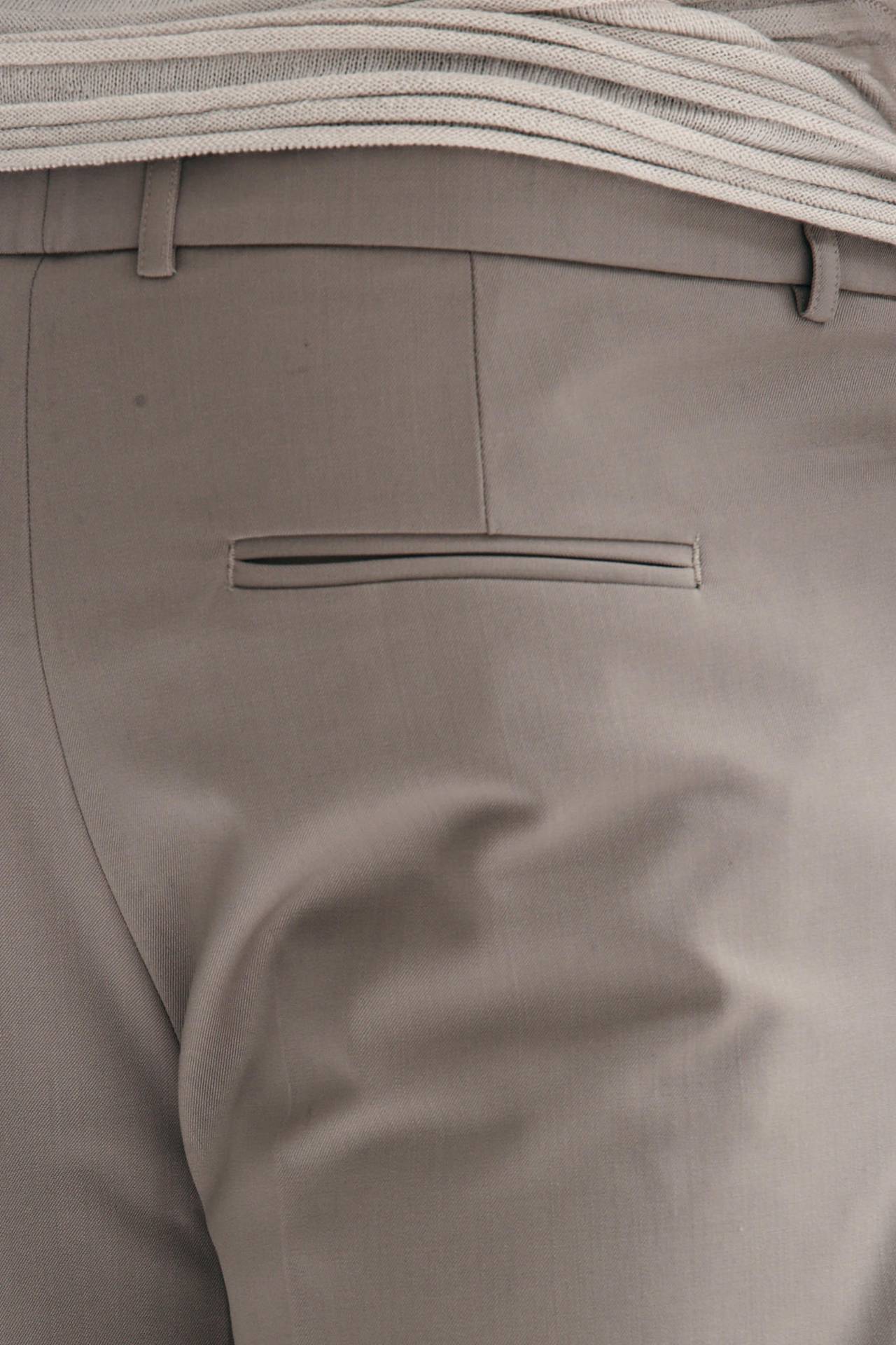 Pantalone pinces in misto lana beige