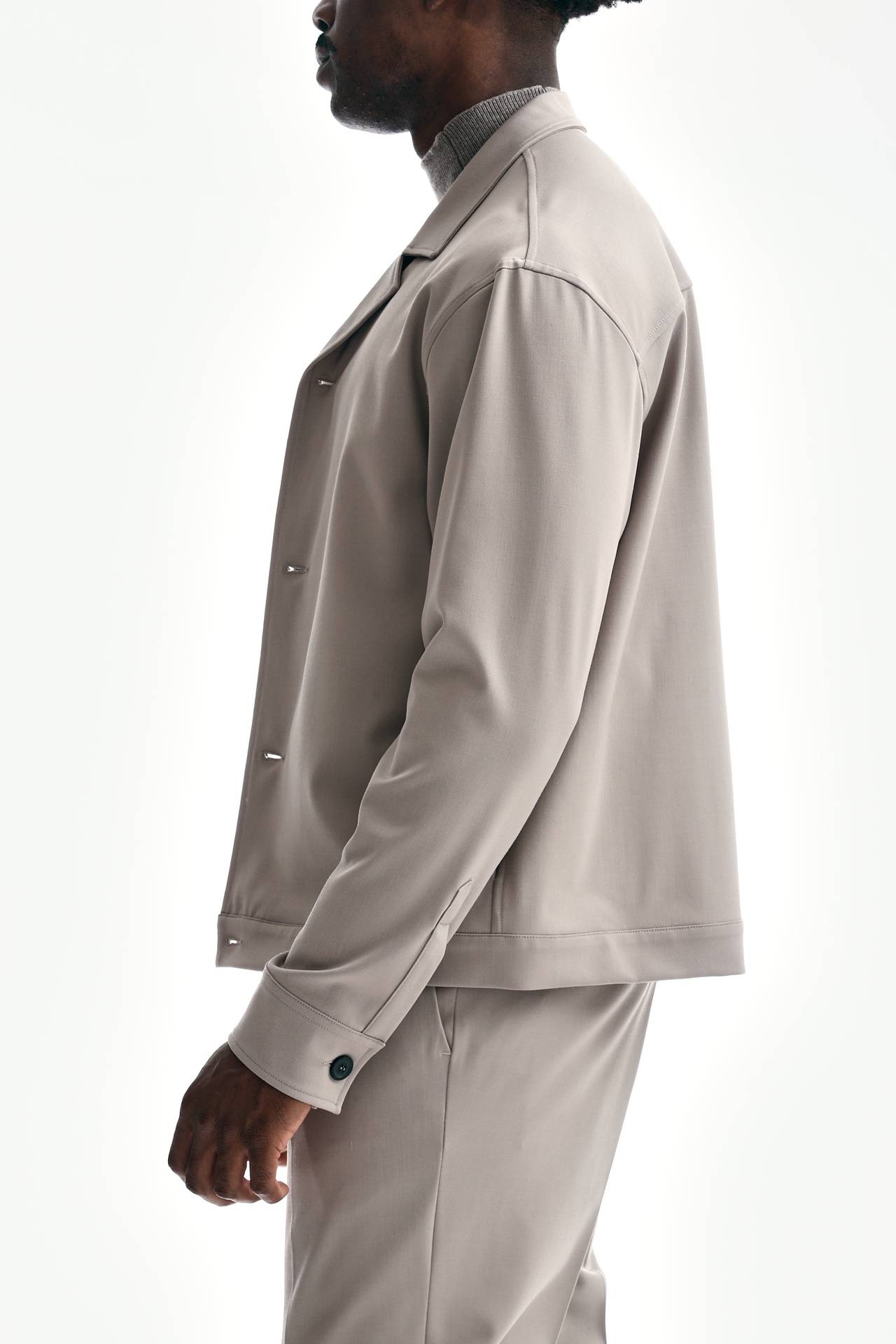 Overshirt in misto lana beige 