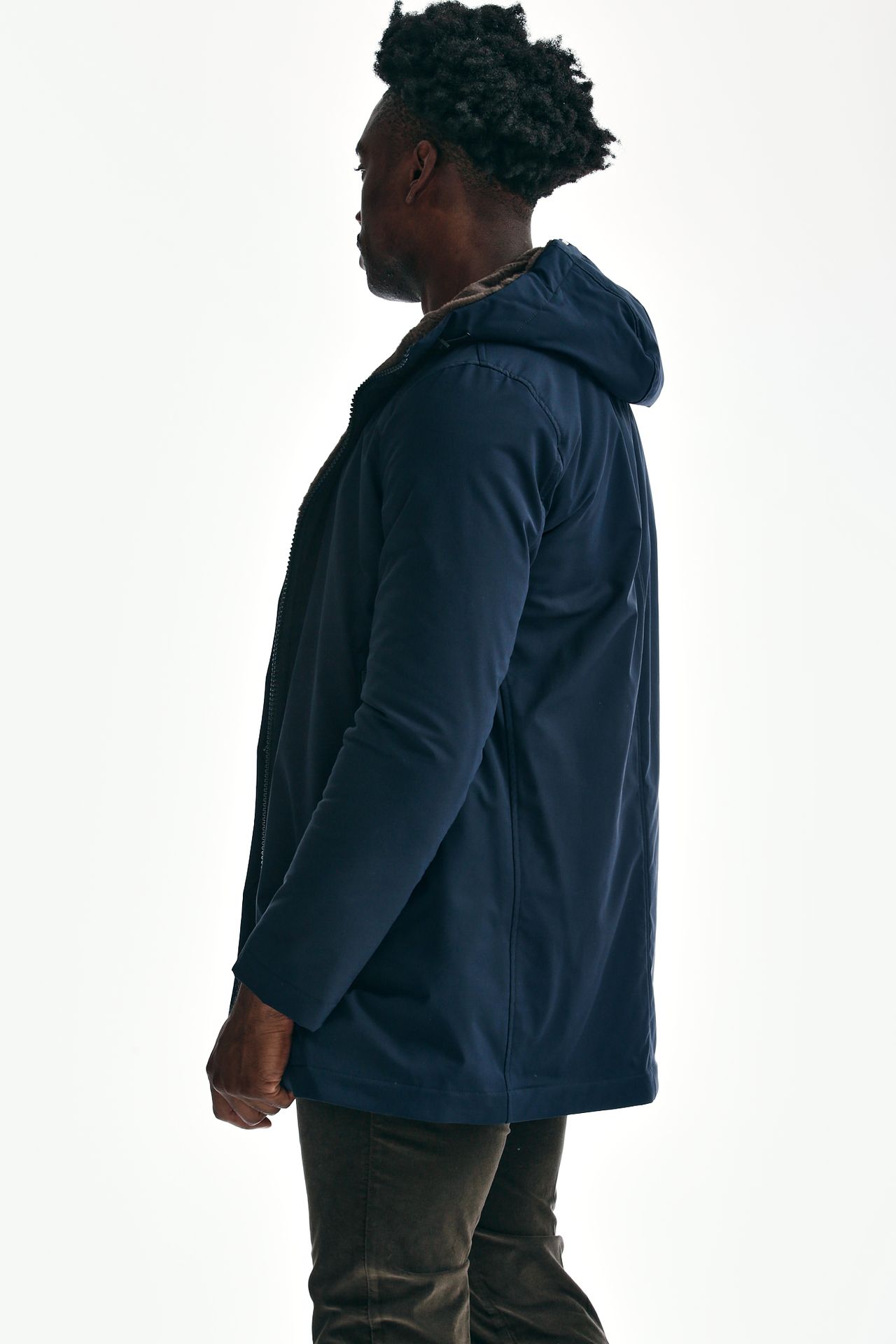 Parka ecopelliccia blu