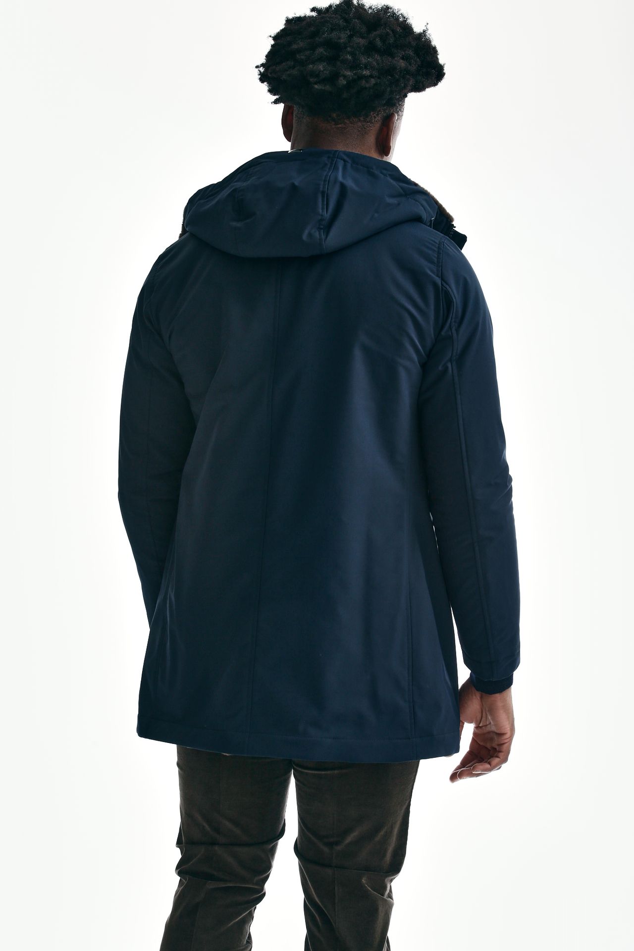 Parka ecopelliccia blu