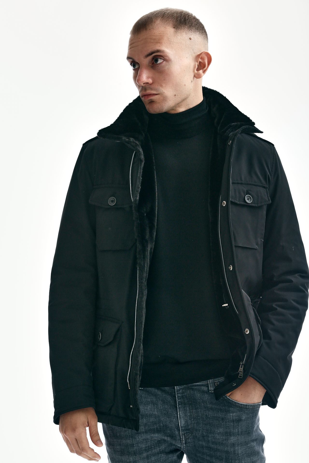 Field jacket imbottita nero