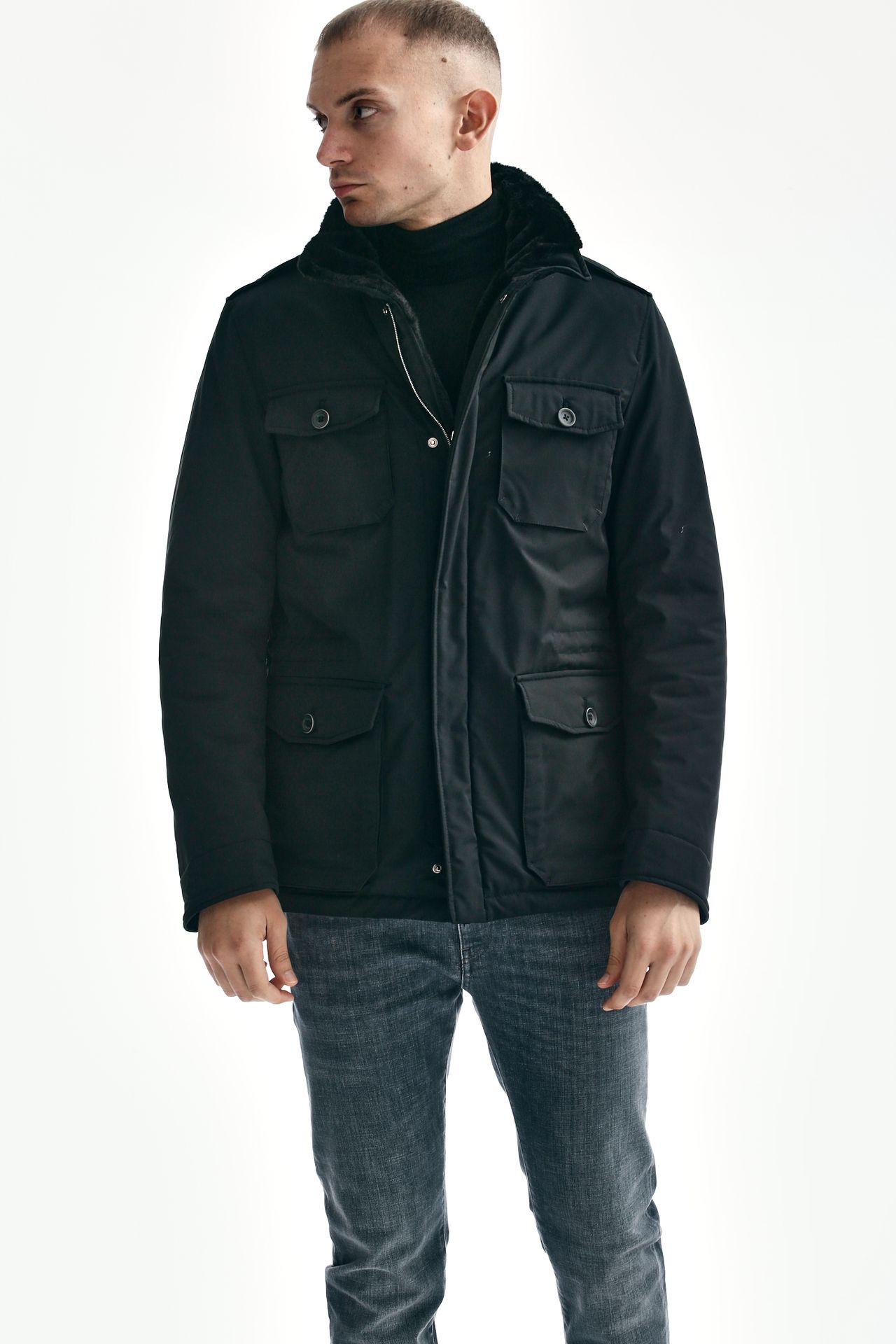 Field jacket imbottita nero