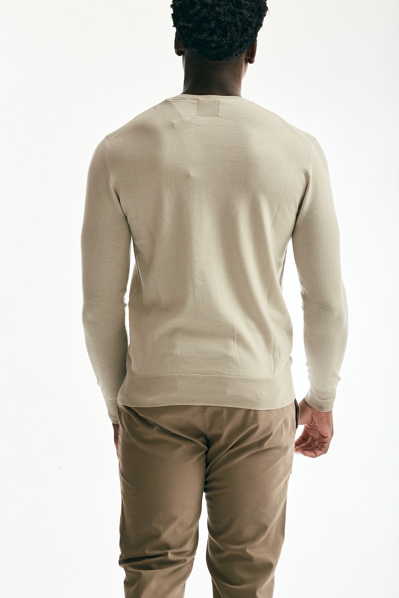 Maglia in lana rasata beige