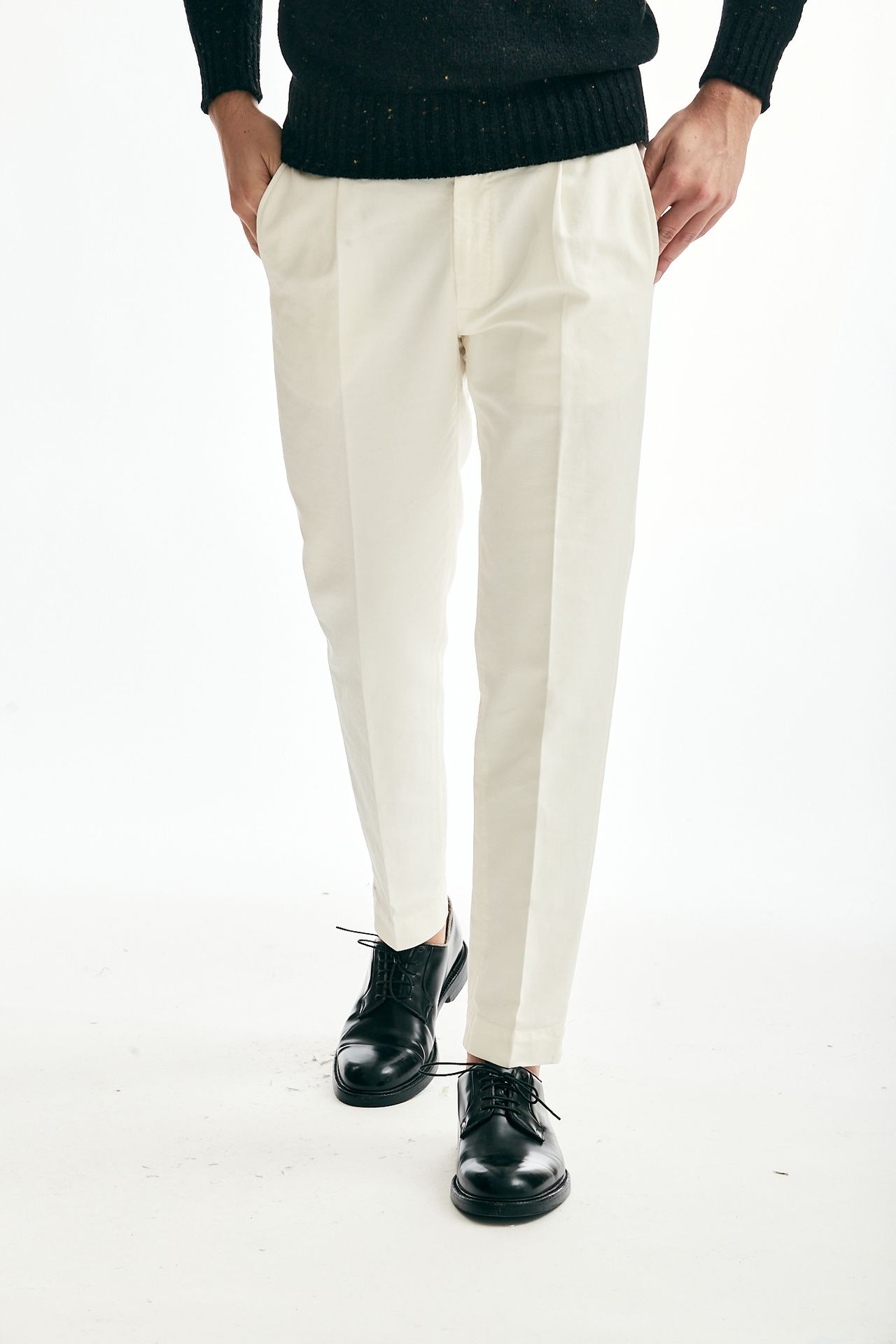 Pantalone cotone stretch bianco