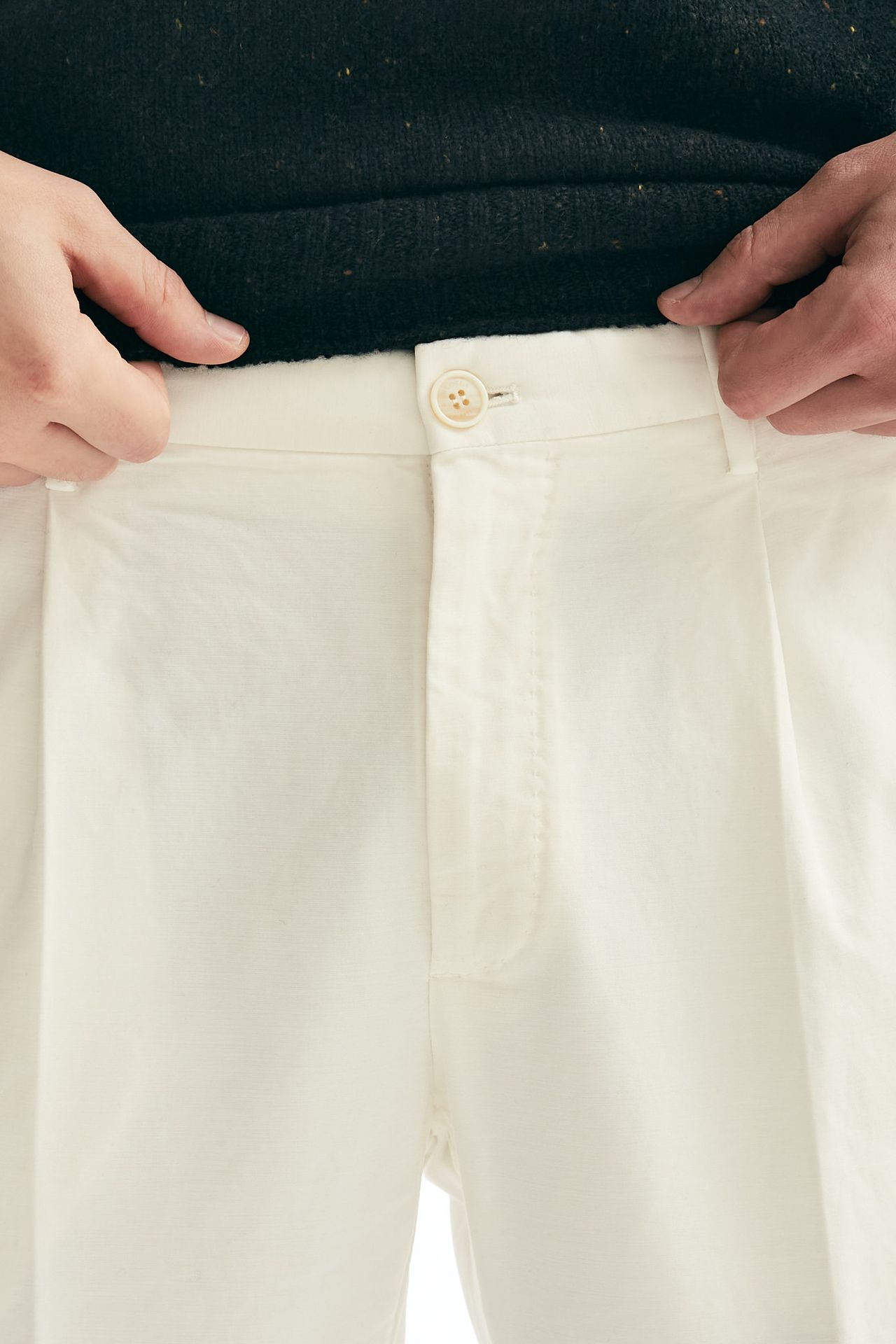 Pantalone cotone stretch bianco