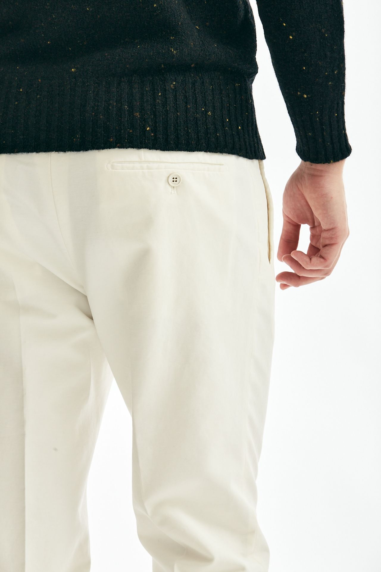 Pantalone cotone stretch bianco