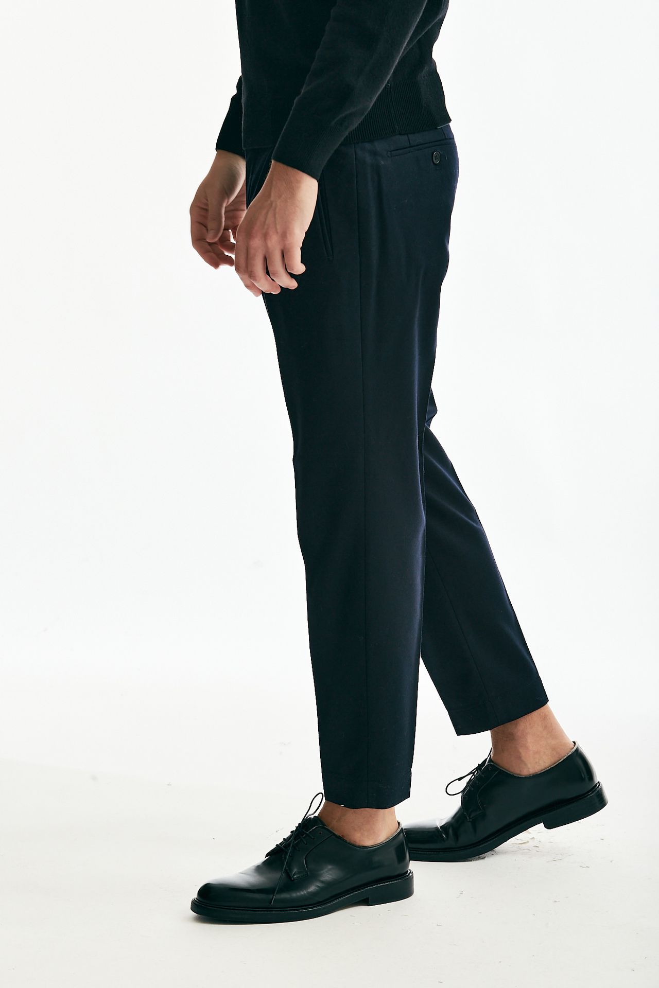 Pantalone in flanella lana blu