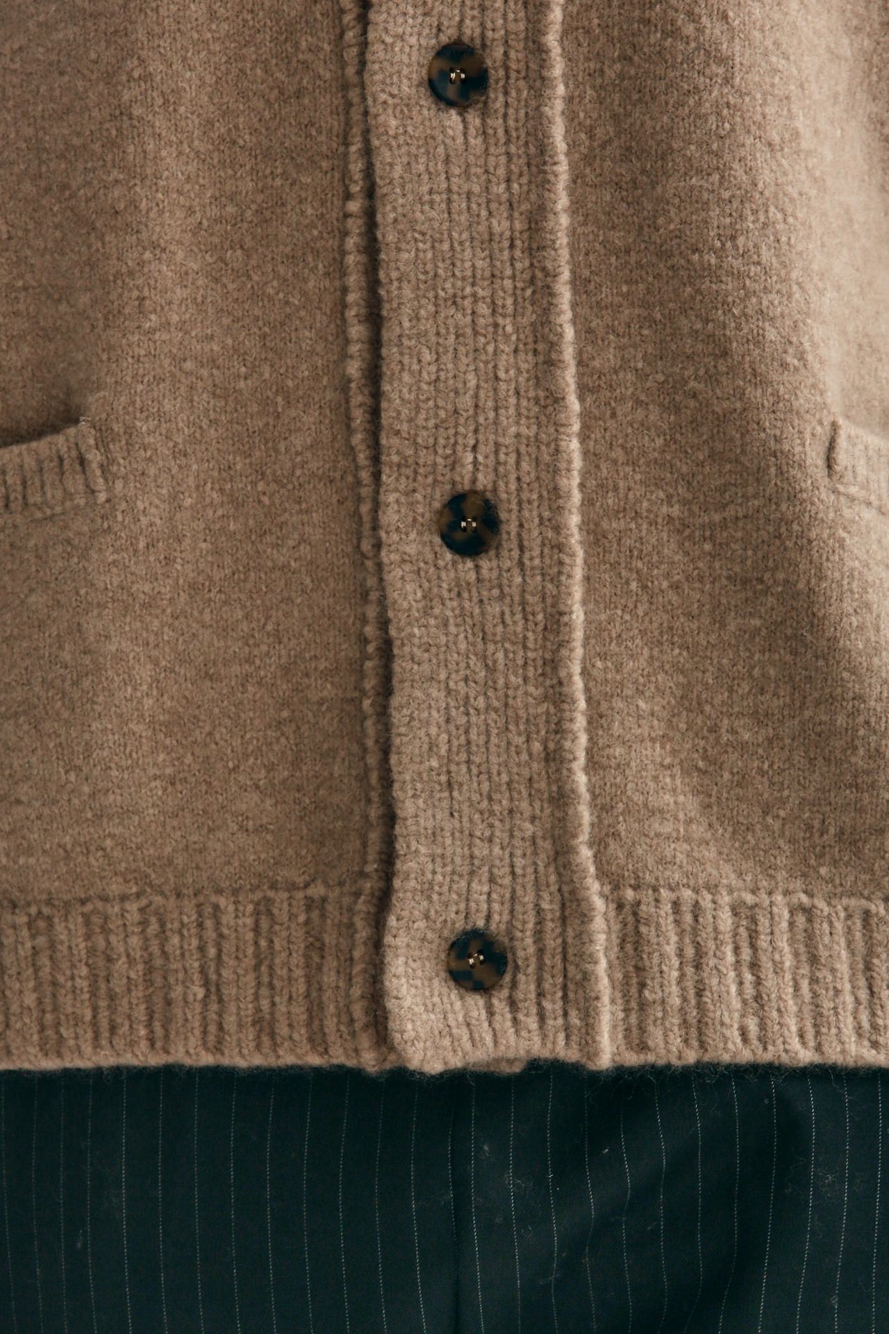 Cardigan misto lana cammello