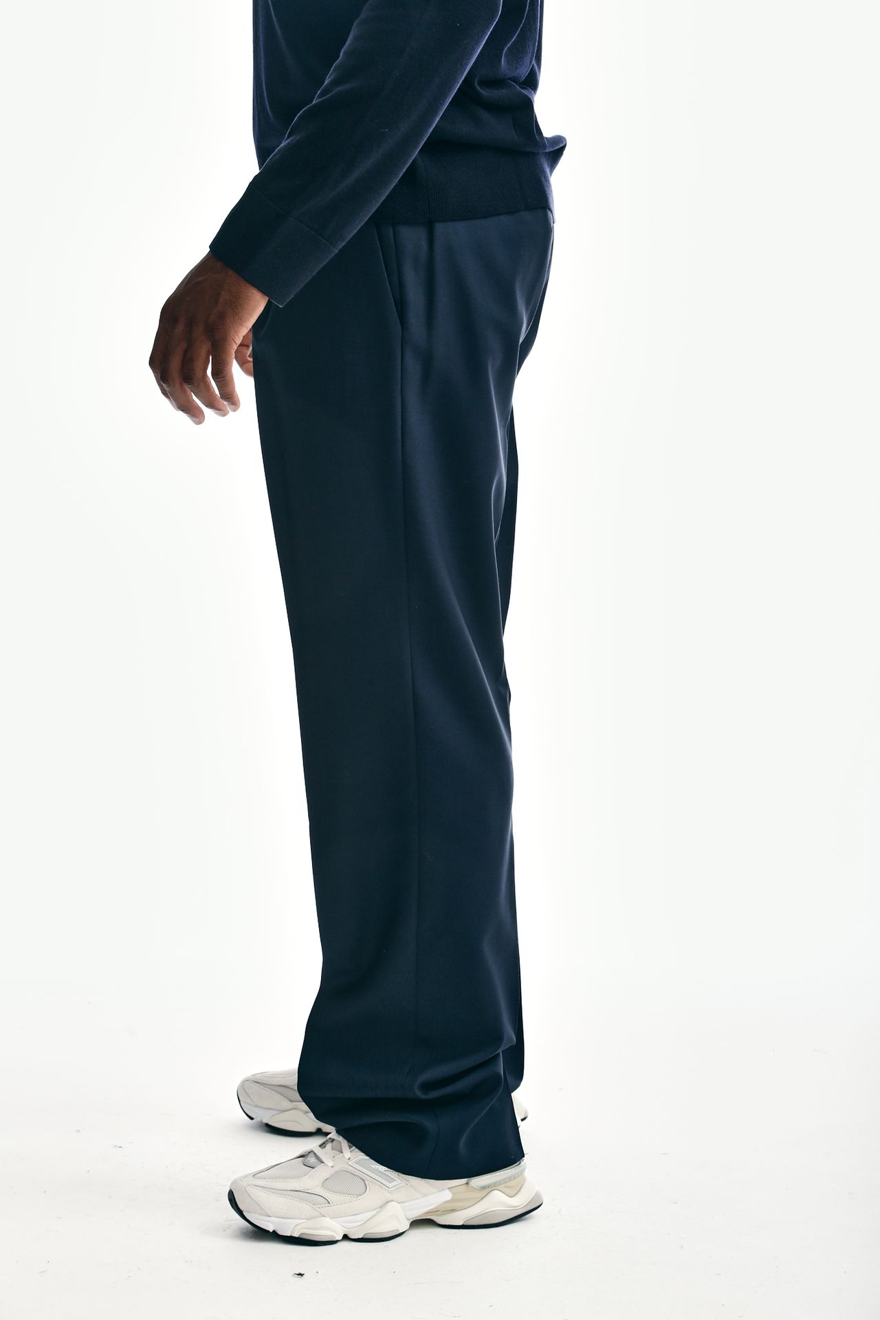 Pantalone ampio in lana blu